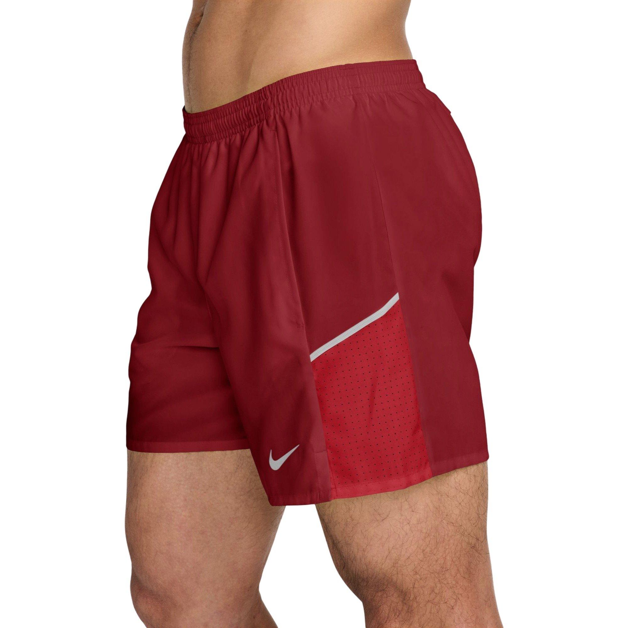 Nike Men's Miler Dri-FIT 5" Brief-Lined Running Shorts - Red - RED Thumbnail View 3