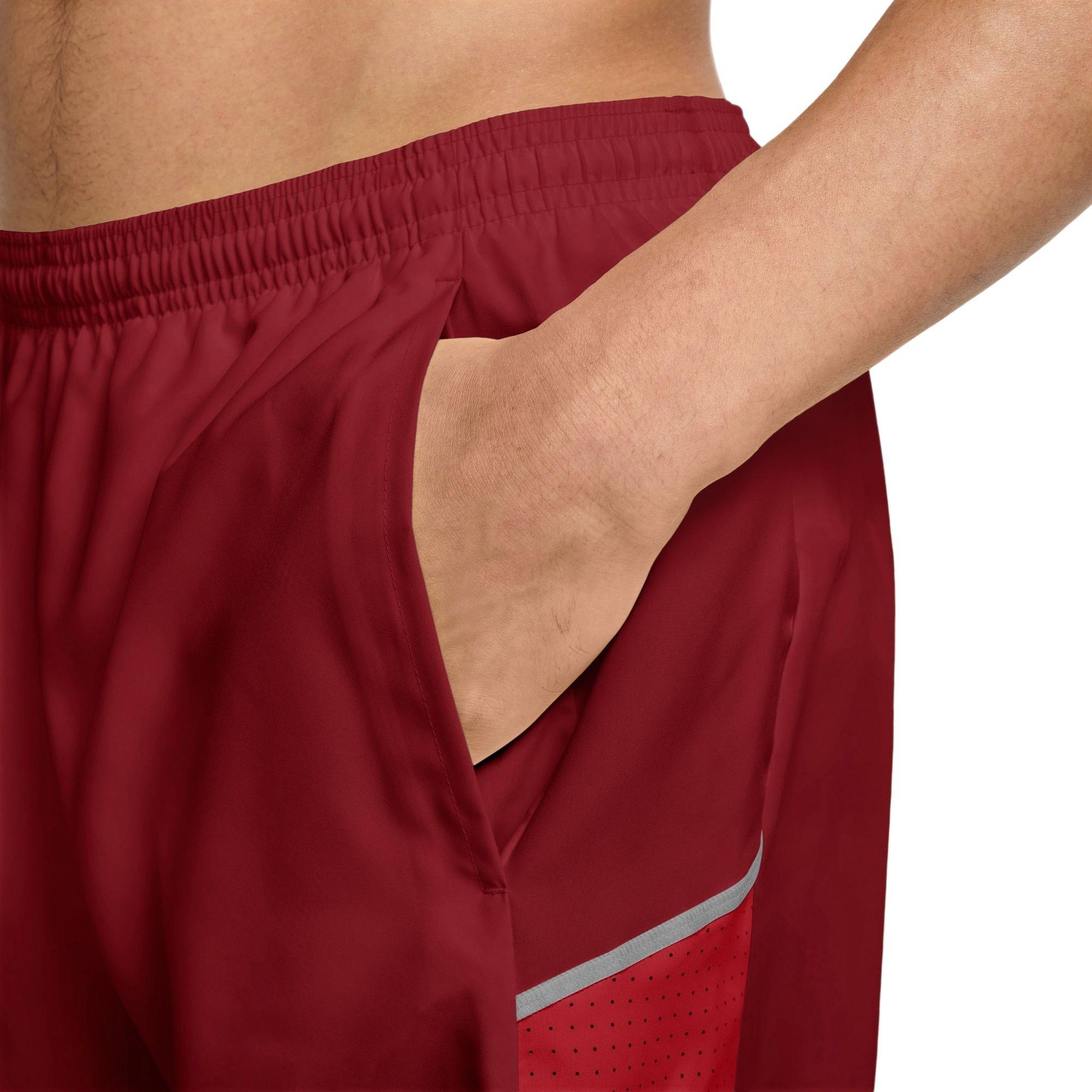 Nike Men's Miler Dri-FIT 5" Brief-Lined Running Shorts - Red - RED Thumbnail View 4
