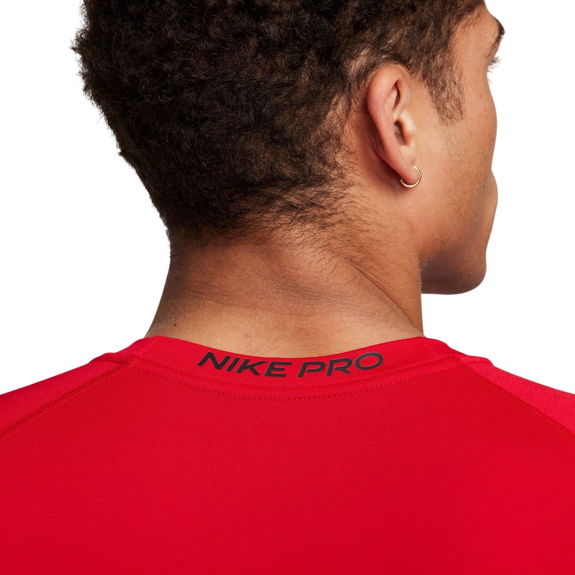Nike Men's Pro Dri-FIT Slim Short-Sleeve Top - Red - RED Thumbnail View 5