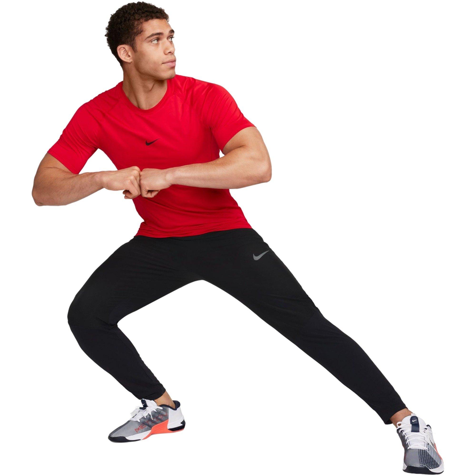 Nike Men's Pro Dri-FIT Slim Short-Sleeve Top - Red - RED Thumbnail View 6