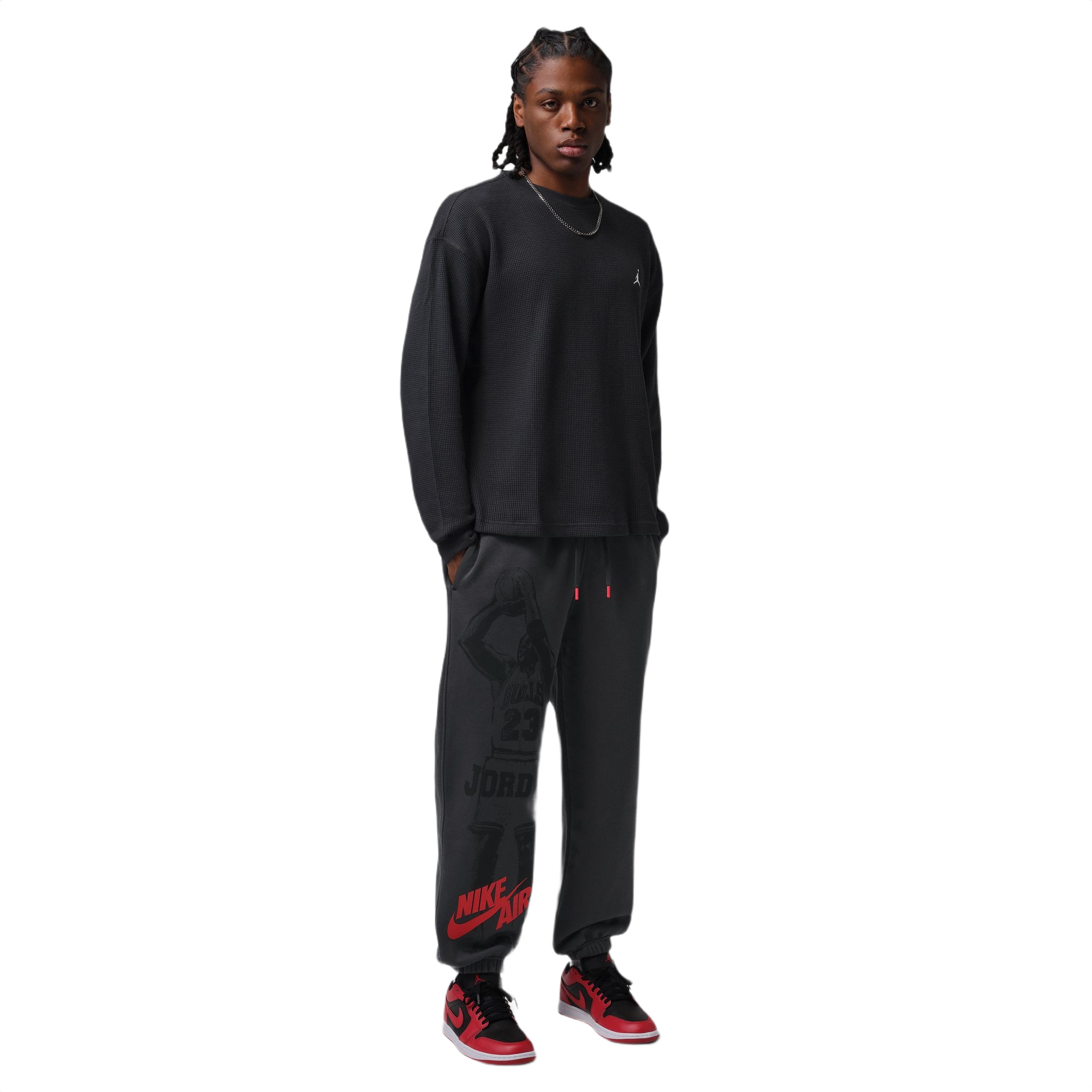 Jordan Men's Brooklyn Cuffed Fleece Pants - Black - BLACK