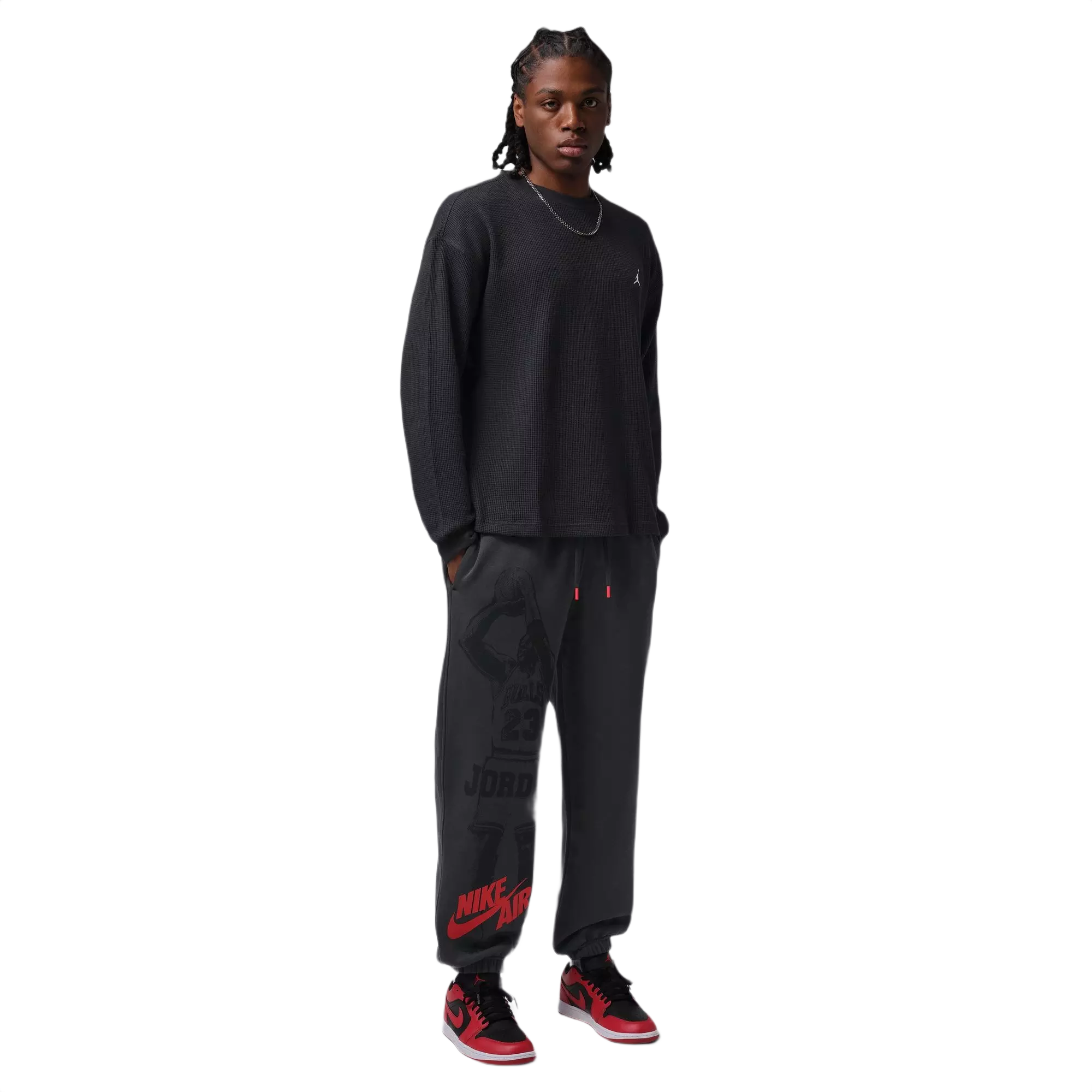 Jordan Men's Brooklyn Cuffed Fleece Pants - Black - BLACK