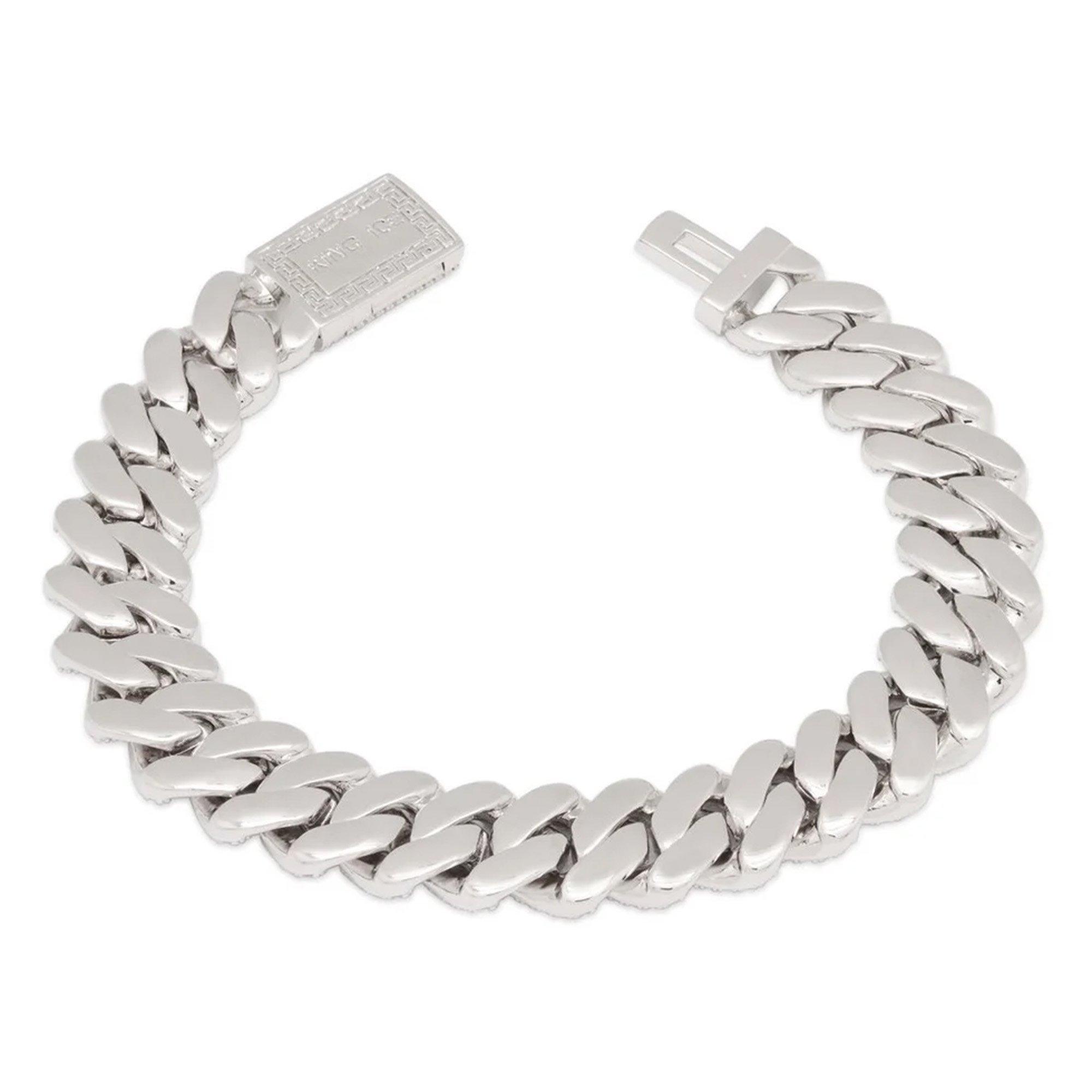 King Ice 12mm Ice Out Miami Cuban Link Bracelet - Silver - SILVER