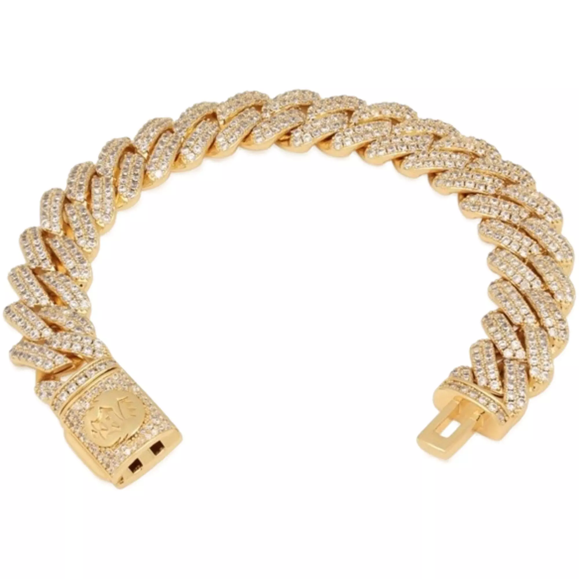King Ice Iced Diamond Cut Miami Cuban 12mm Braclet - GOLD