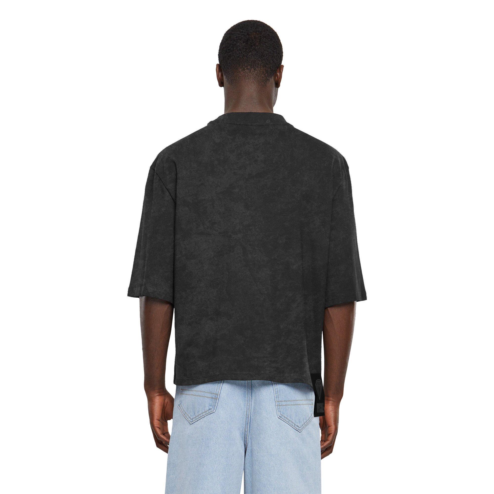 Upscale Men's Acid Washed Box Crop Tee - Black - BLACK Thumbnail View 2