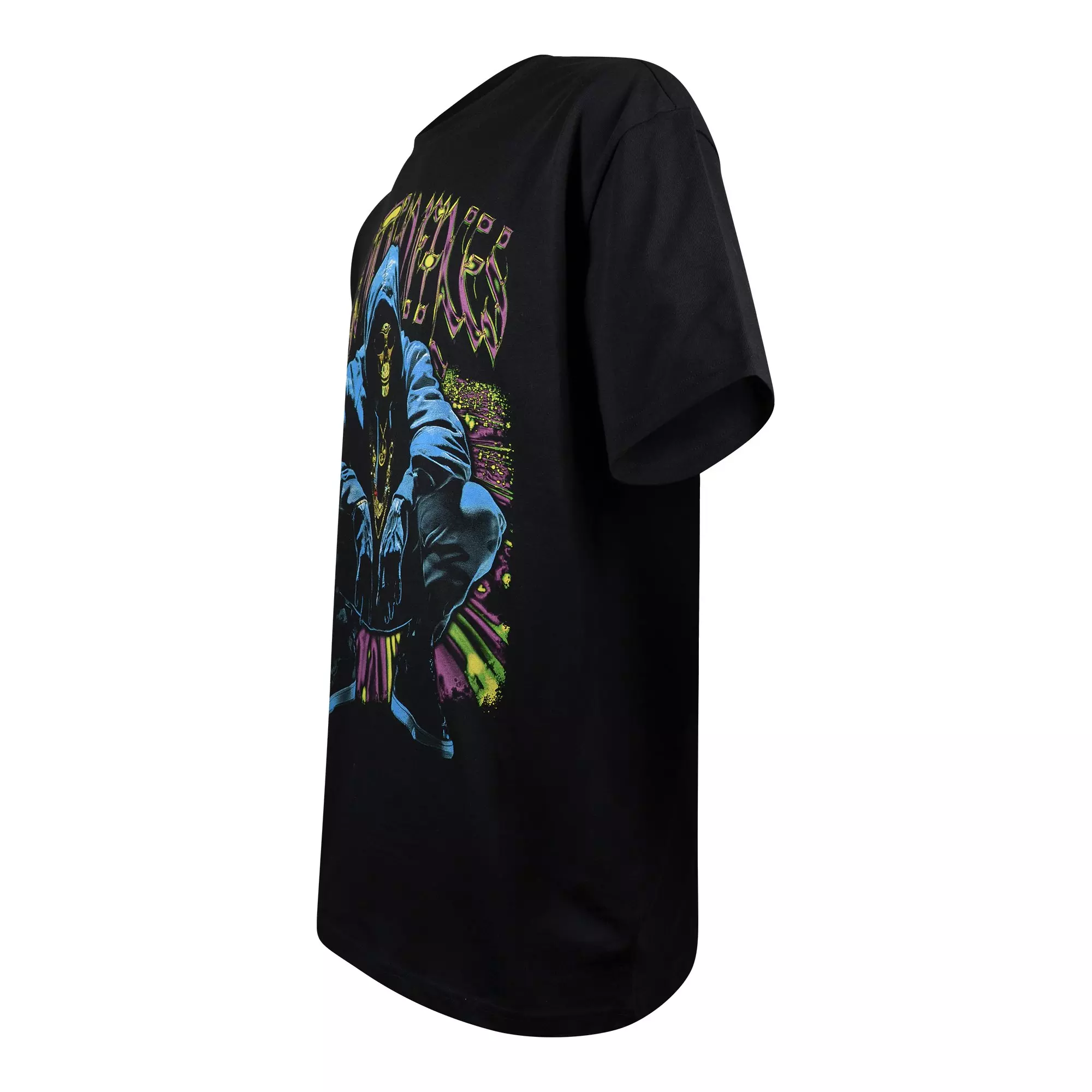 Forgotten Faces Men's Mardi Gras Hooded Skull Tee - Black - BLACK