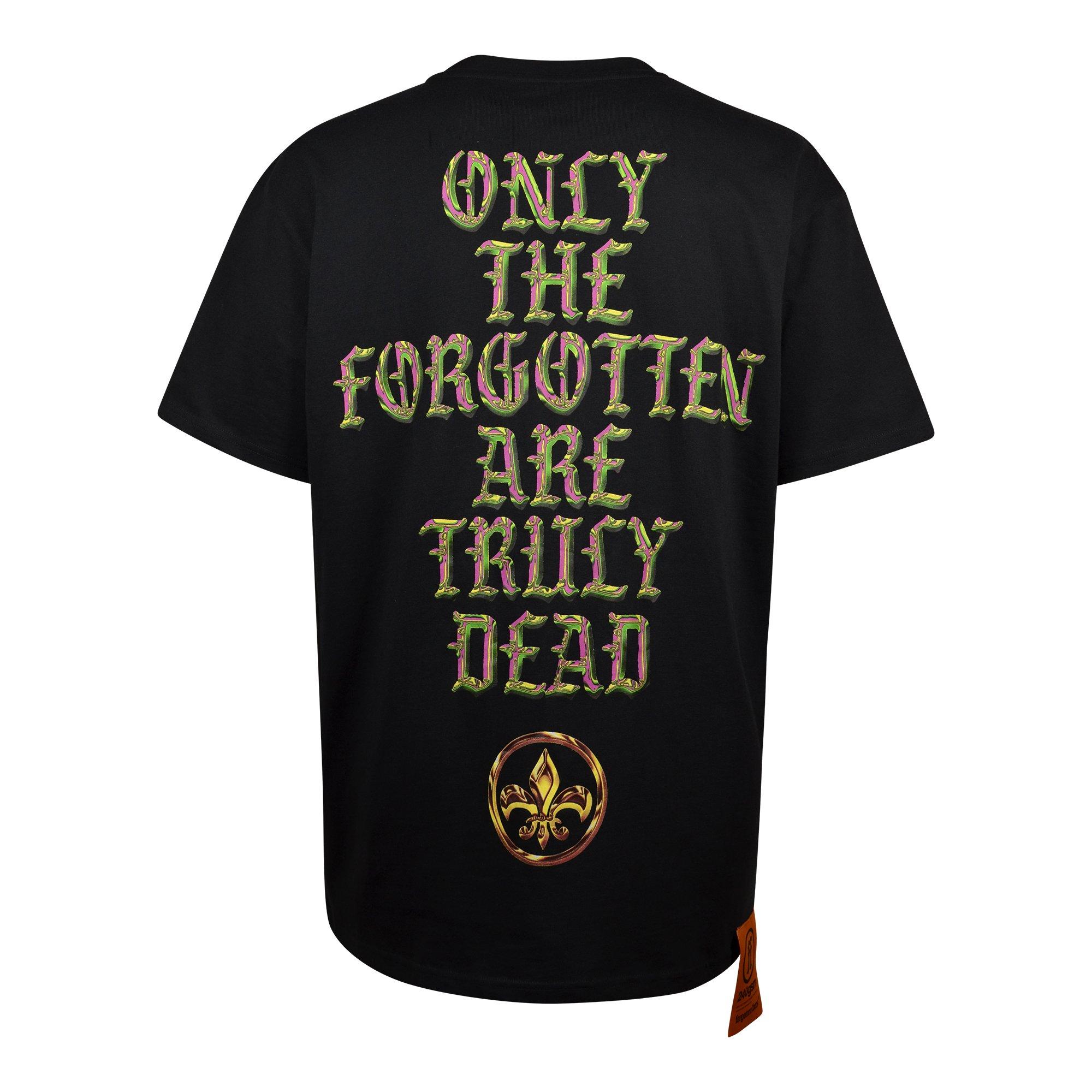 Forgotten Faces Men's Mardi Gras Hooded Skull Tee - Black - BLACK Thumbnail View 2