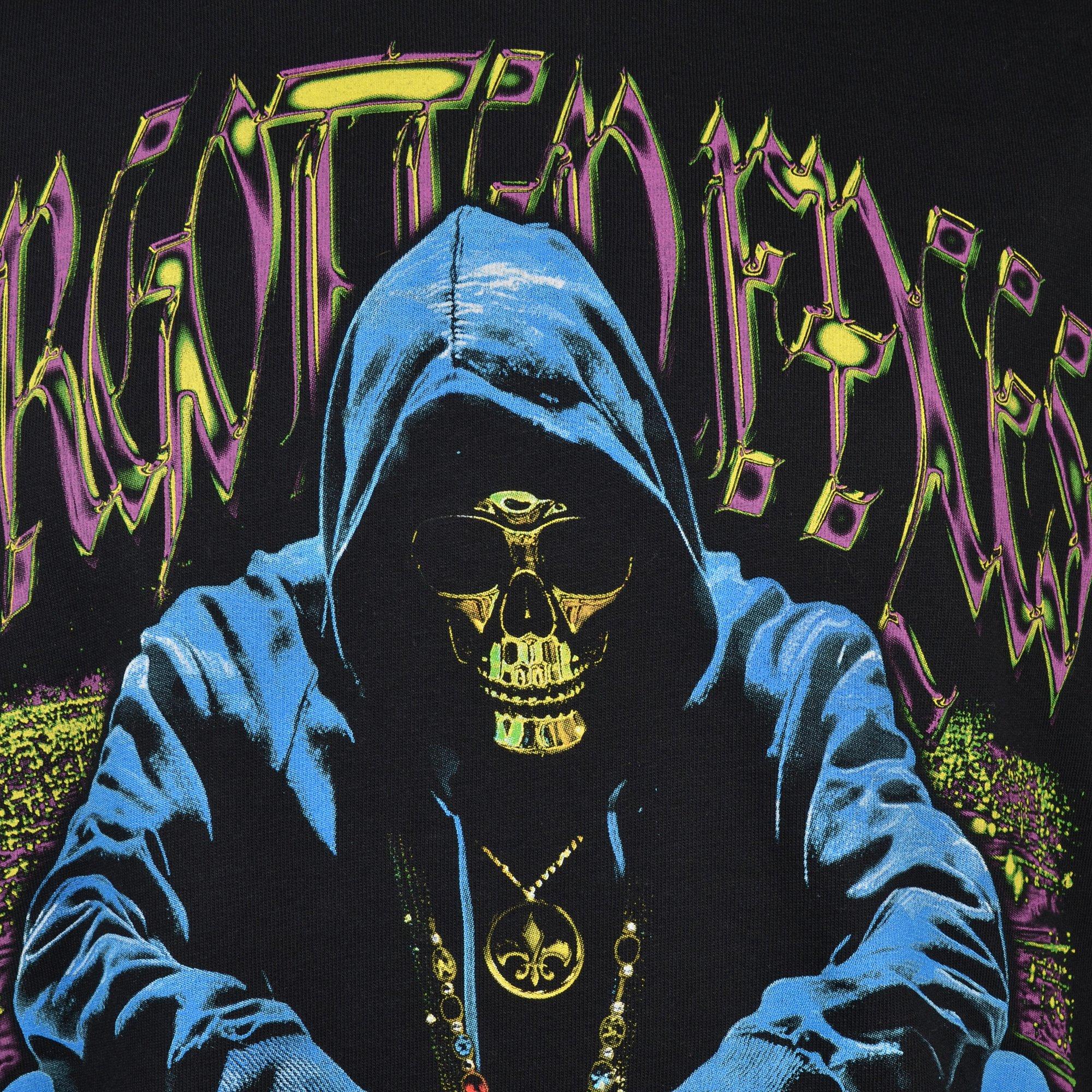 Forgotten Faces Men's Mardi Gras Hooded Skull Tee - Black - BLACK Thumbnail View 4