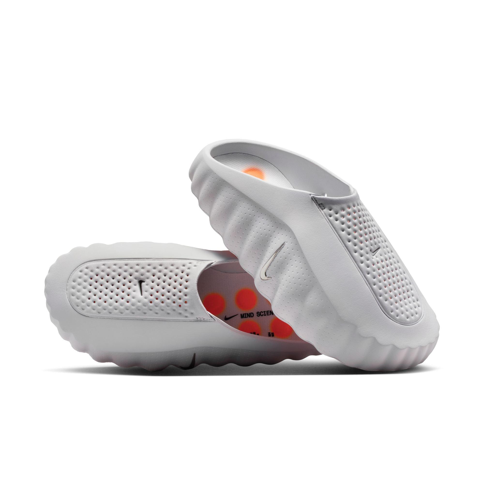Nike Mind 001 Pregame "Lt Smoke Grey/Chrome/Photon Dust" Men's Mule - GREY/RED Thumbnail View 5