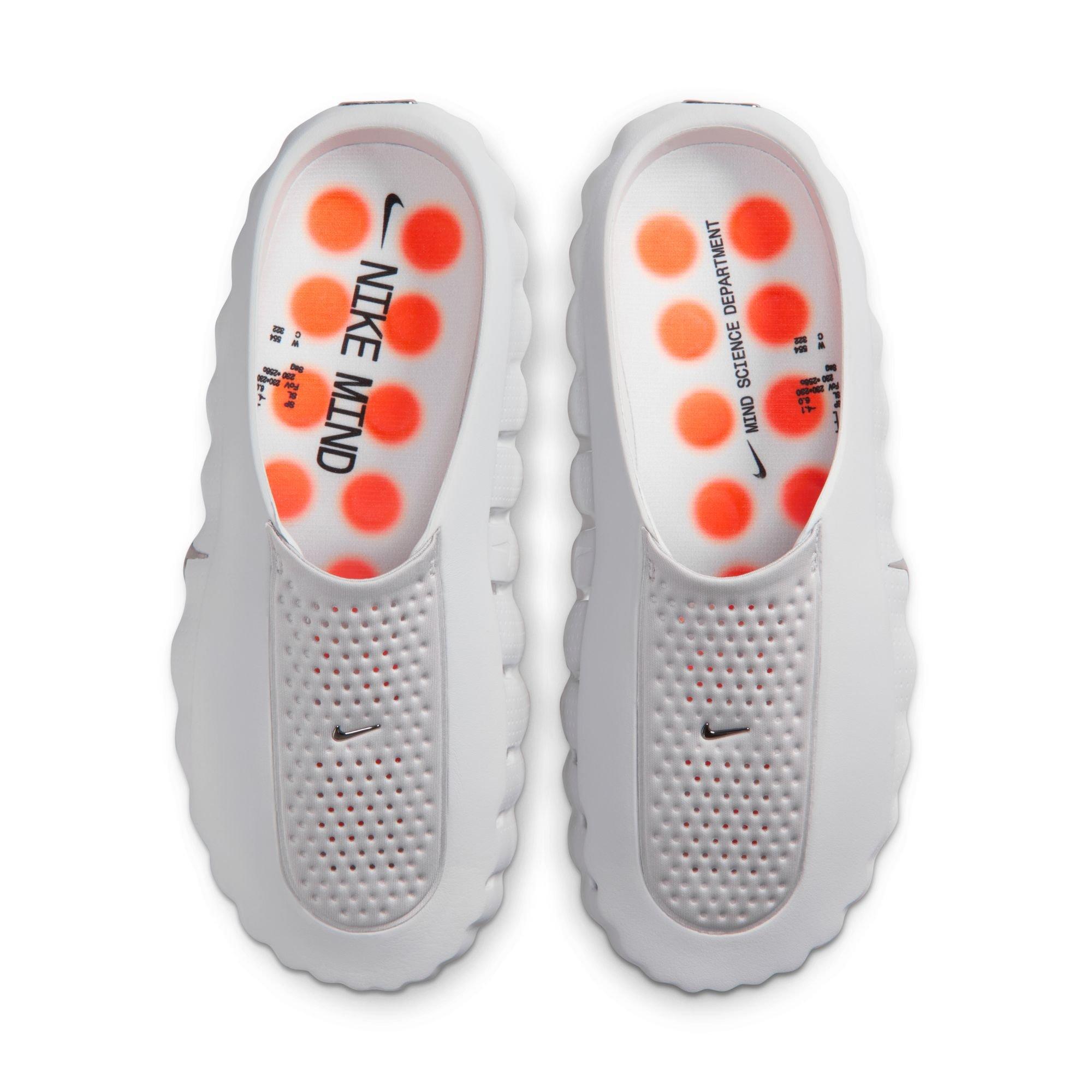 Nike Mind 001 Pregame "Lt Smoke Grey/Chrome/Photon Dust" Men's Mule - GREY/RED Thumbnail View 6