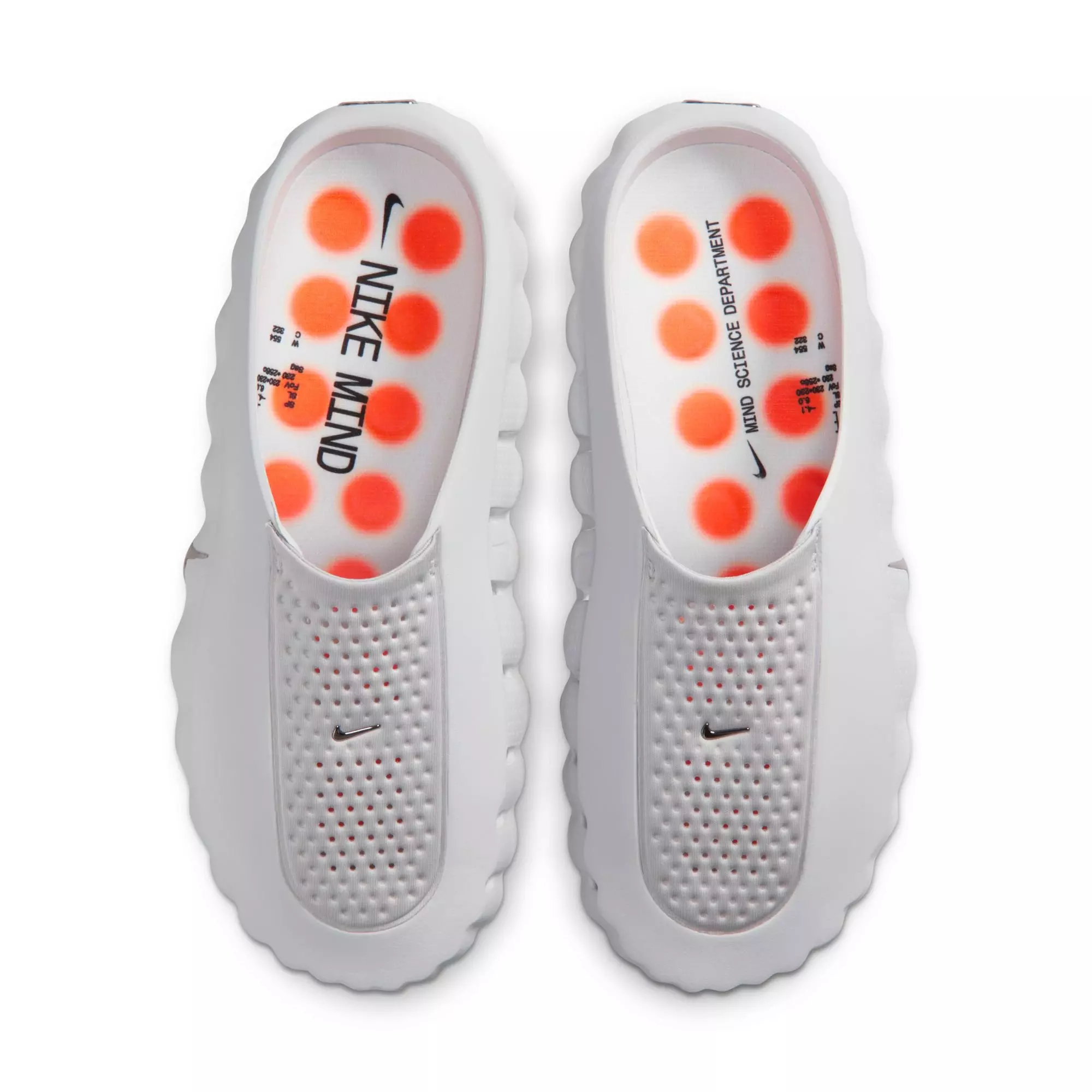 Nike Mind 001 Pregame "Lt Smoke Grey/Chrome/Photon Dust" Men's Mule - GREY/RED