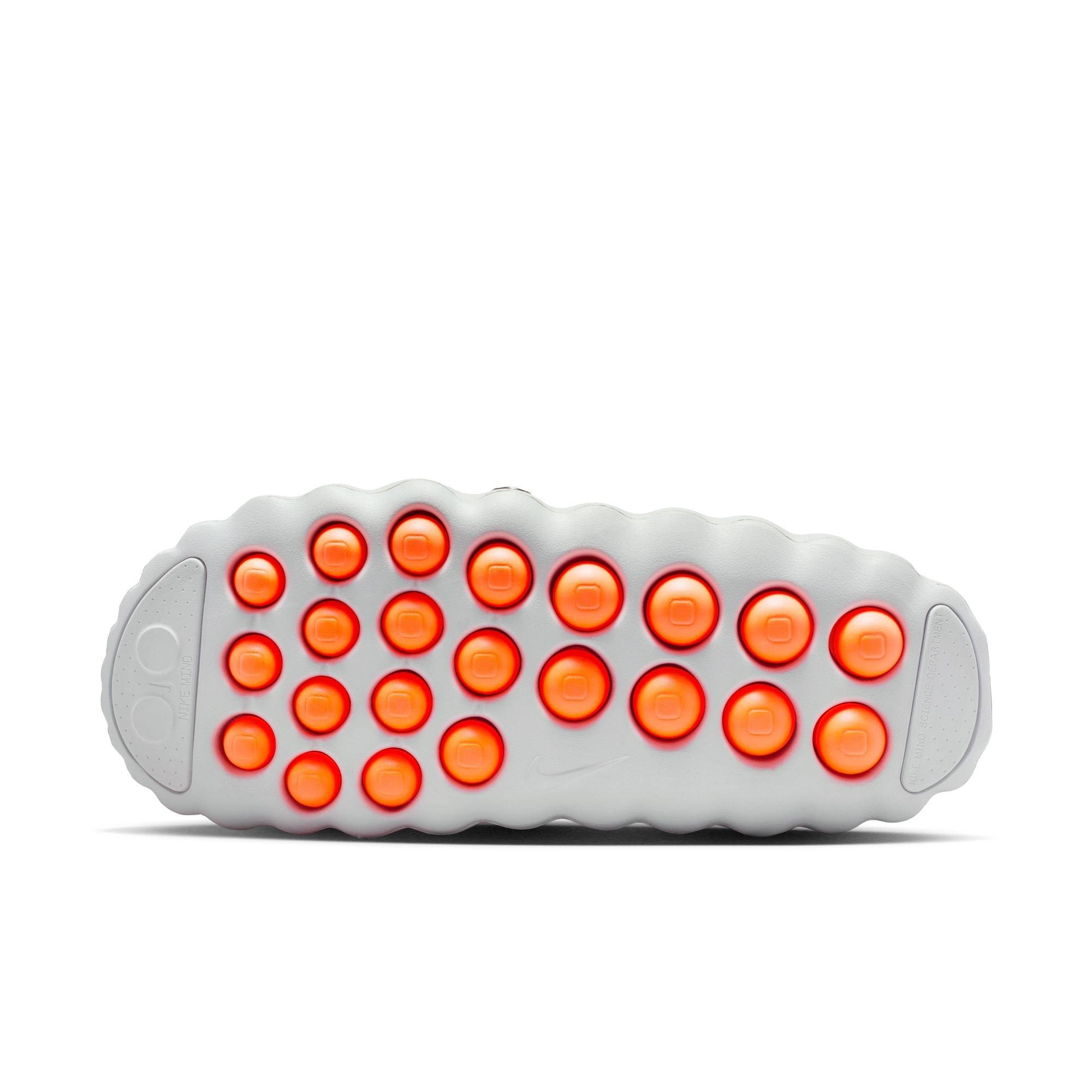 Nike Mind 001 Pregame "Lt Smoke Grey/Chrome/Photon Dust" Men's Mule - GREY/RED Thumbnail View 7