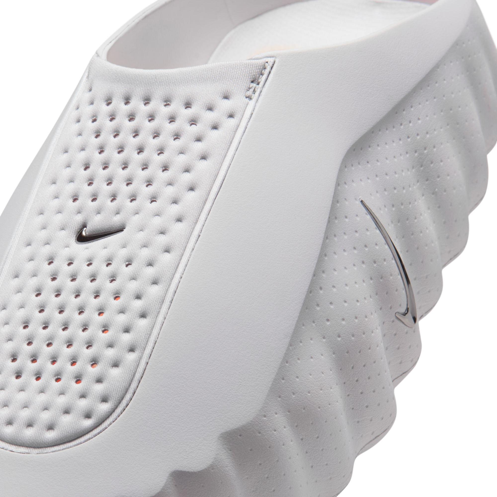 Nike Mind 001 Pregame "Lt Smoke Grey/Chrome/Photon Dust" Men's Mule - GREY/RED Thumbnail View 9