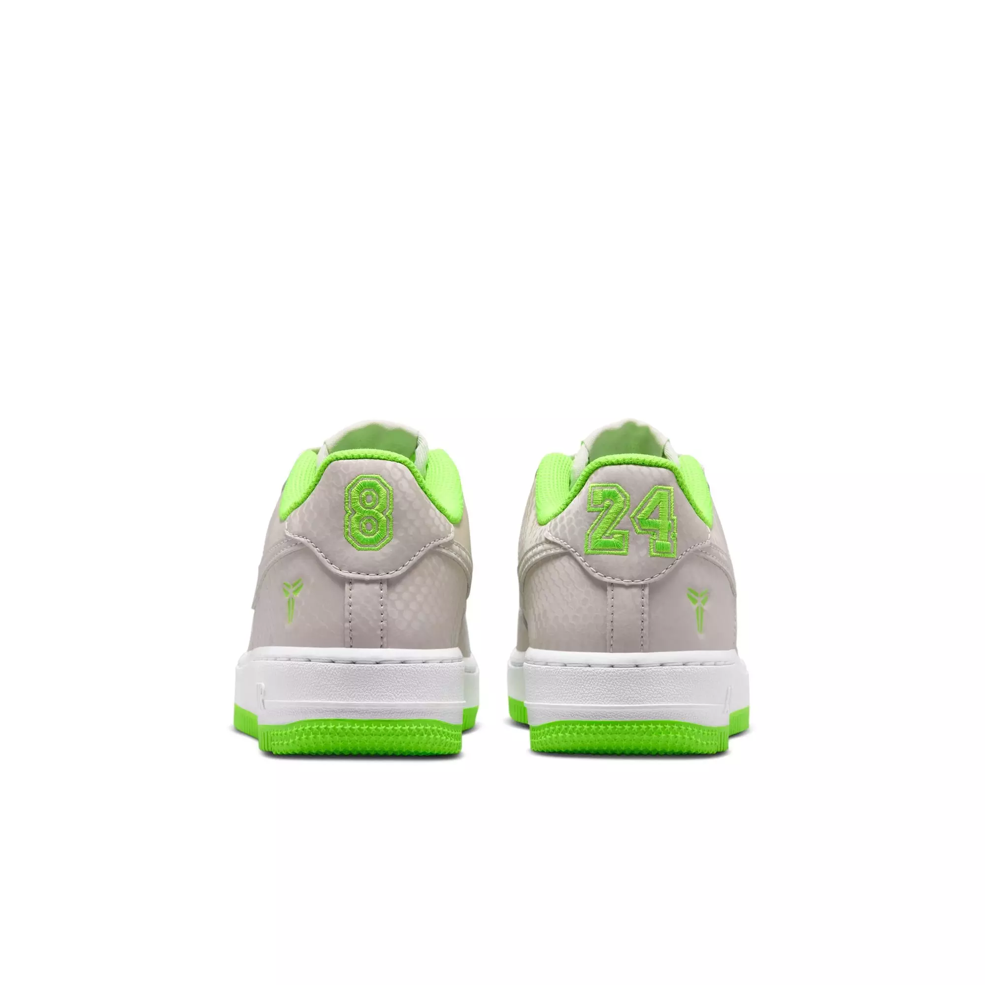 Nike Kobe Air Force 1 Low "Vast Grey" Grade School Kids' Shoe - VAST GREY/ELECTRIC GREEN/WHITE
