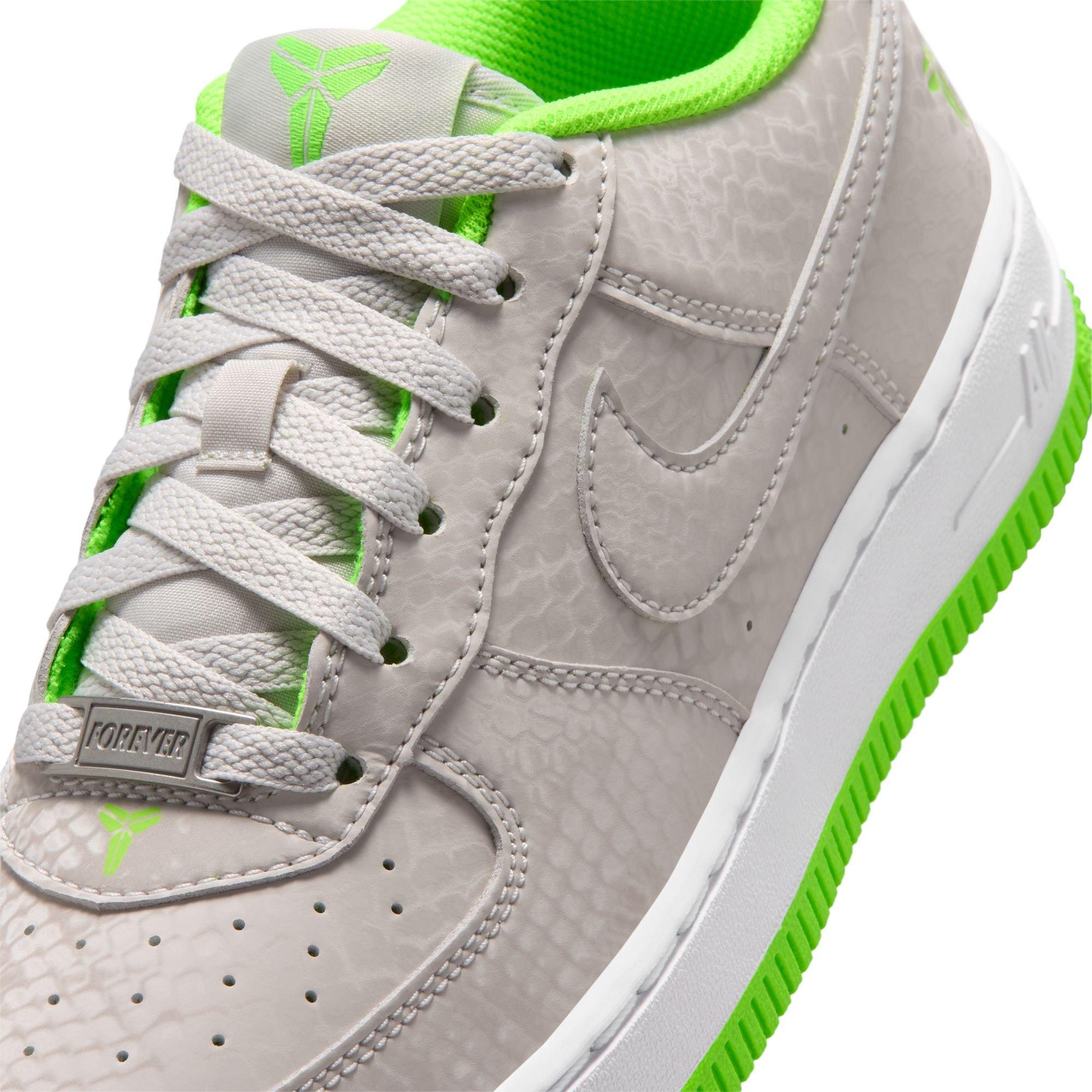 Nike Kobe Air Force 1 Low "Electric Green" Grade School Kids' Shoe - VAST GREY/ELECTRIC GREEN/WHITE Thumbnail View 5