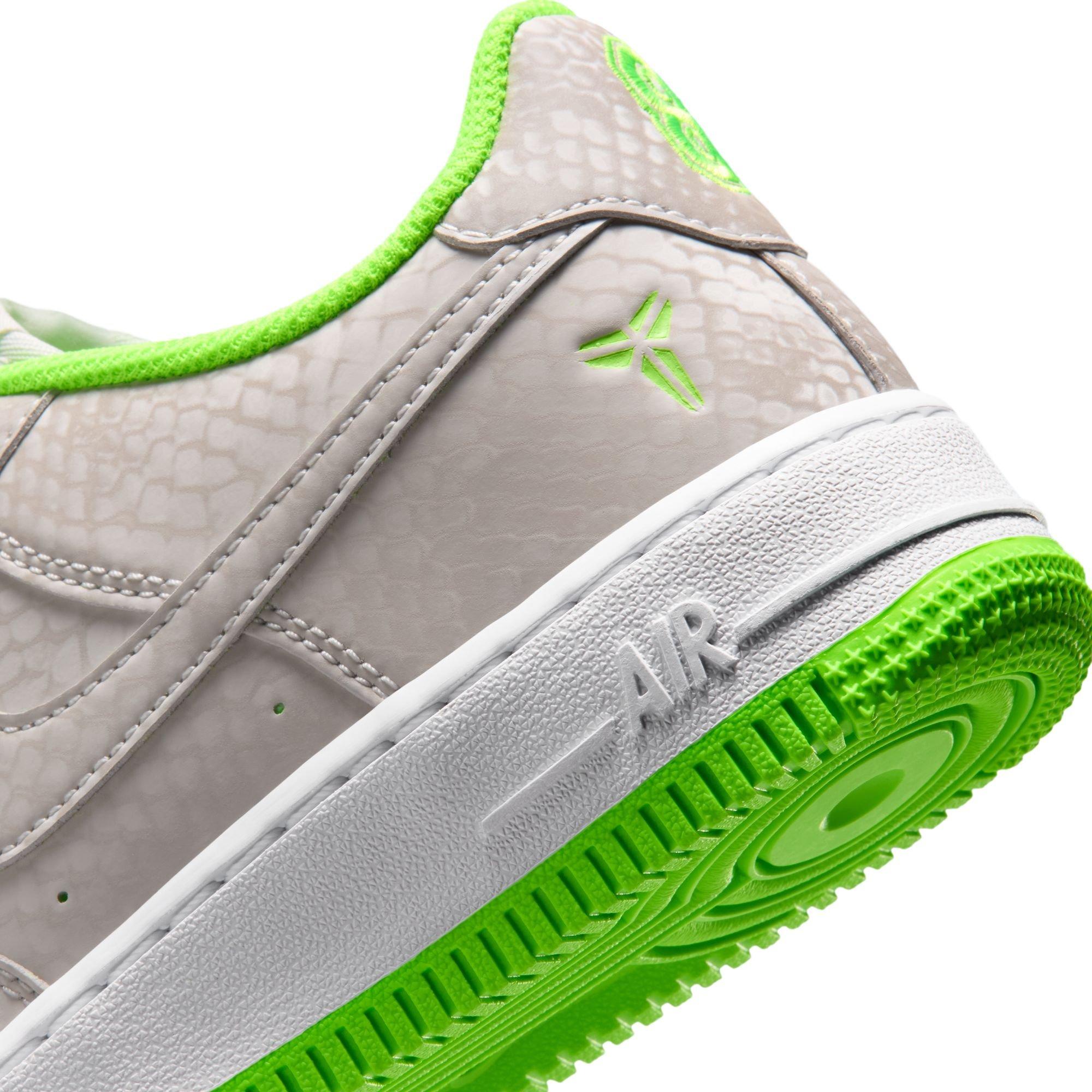 Nike Kobe Air Force 1 Low "Electric Green" Grade School Kids' Shoe - VAST GREY/ELECTRIC GREEN/WHITE Thumbnail View 6
