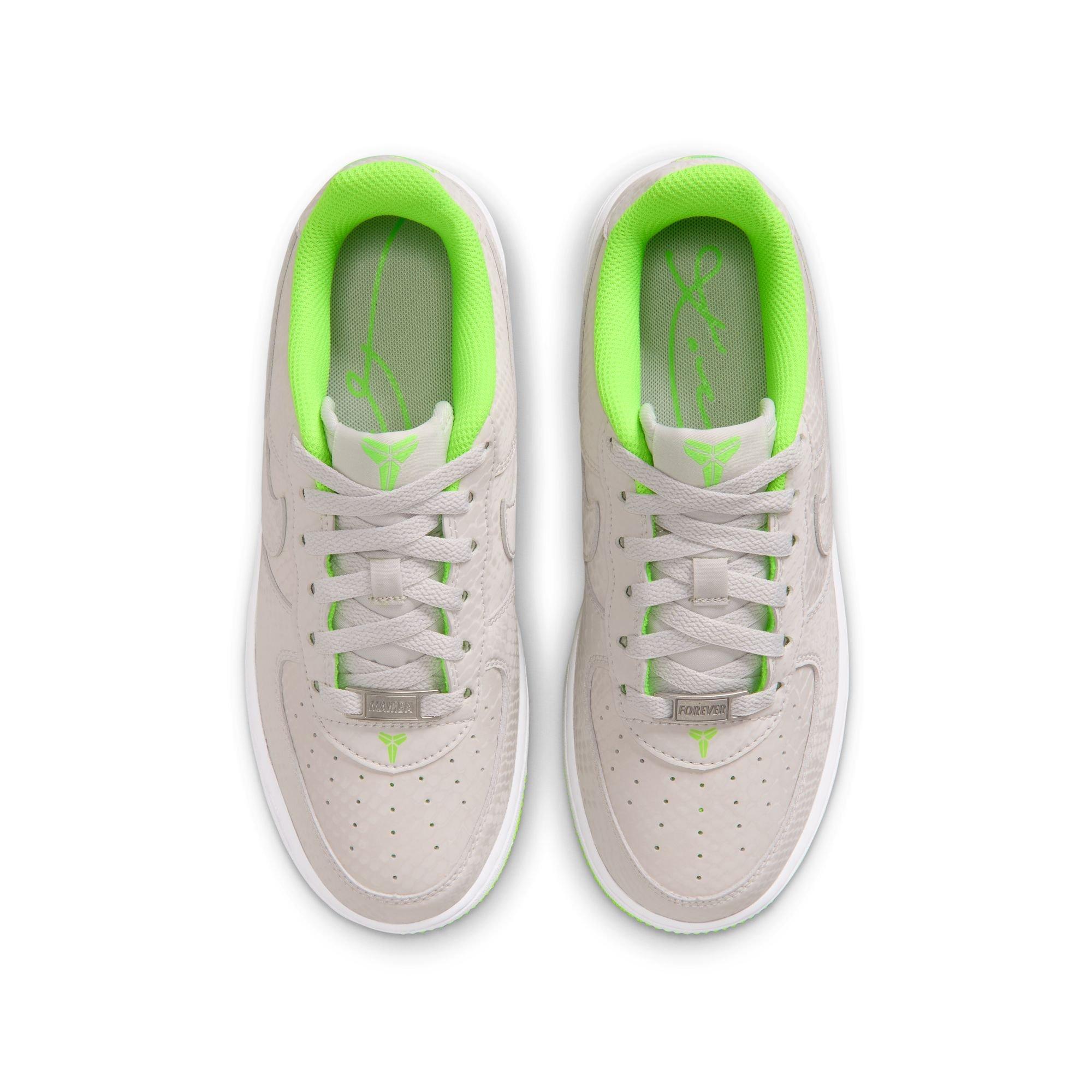 Nike Kobe Air Force 1 Low "Electric Green" Grade School Kids' Shoe - VAST GREY/ELECTRIC GREEN/WHITE Thumbnail View 11