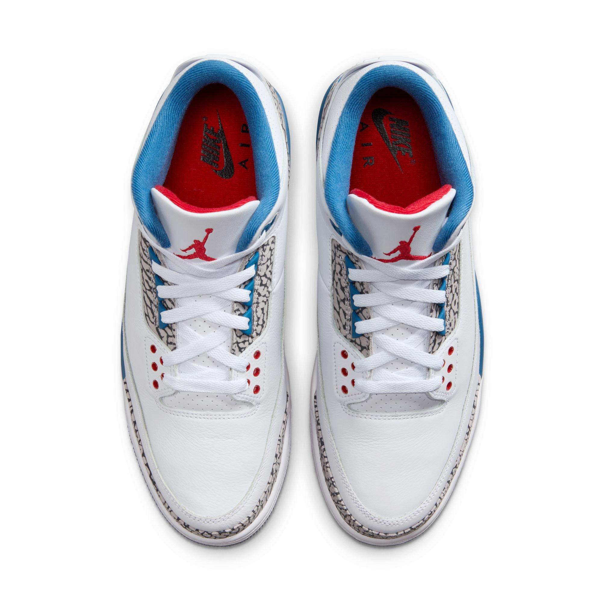 Jordan 3 Retro "True Blue" Men's Shoe - WHITE/FIRE RED/TRUE BLUE Thumbnail View 7
