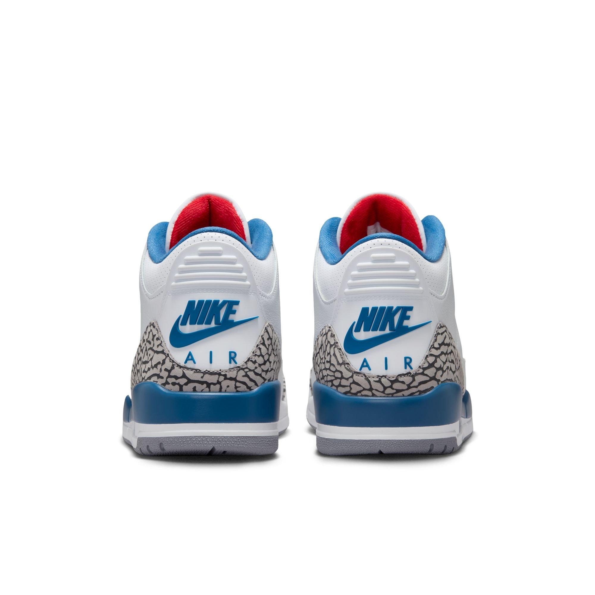 Jordan 3 Retro "True Blue" Men's Shoe - WHITE/FIRE RED/TRUE BLUE Thumbnail View 8