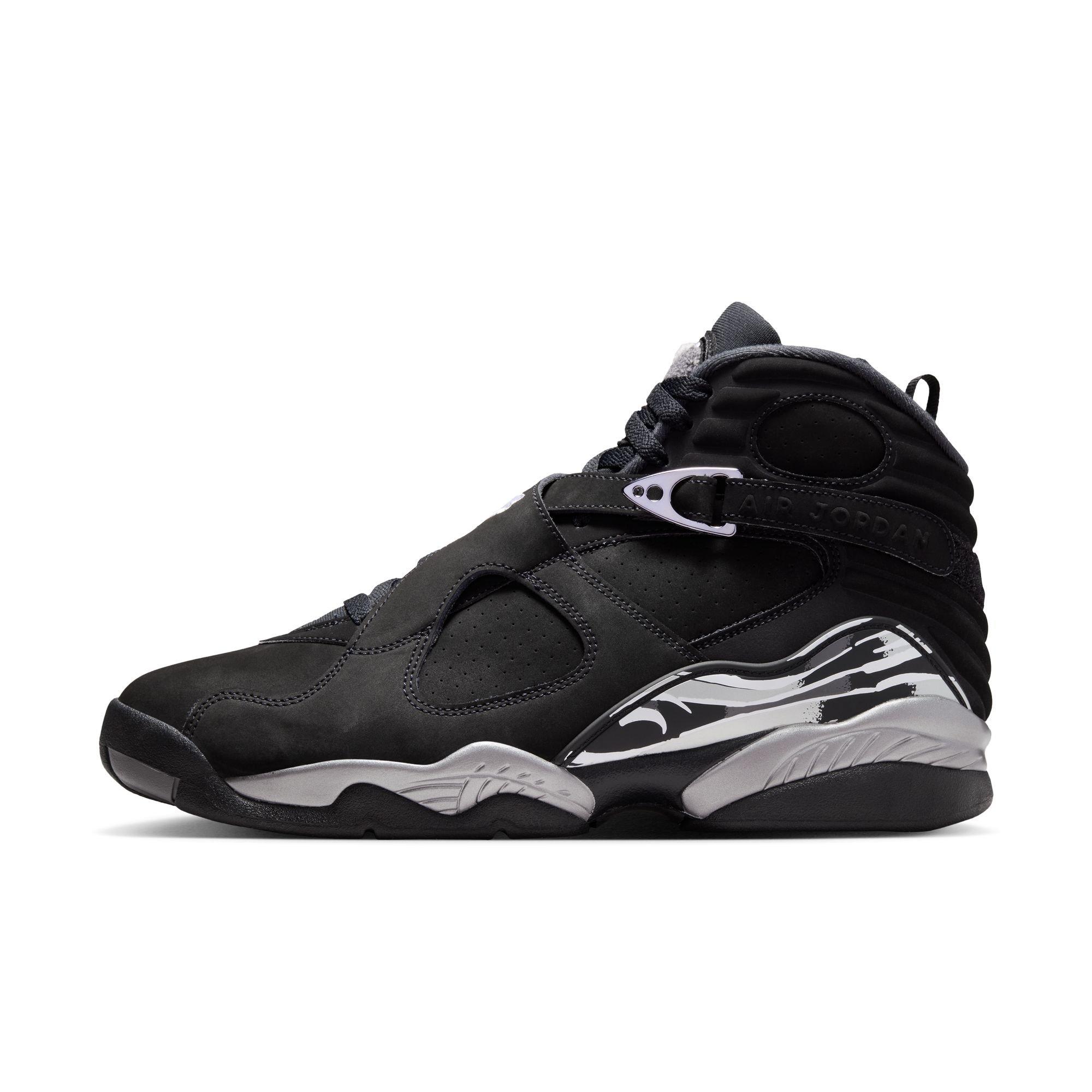 Jordan 8 Retro "Chrome" Men's Shoe - BLACK/WHITE/LT GRAPHITE