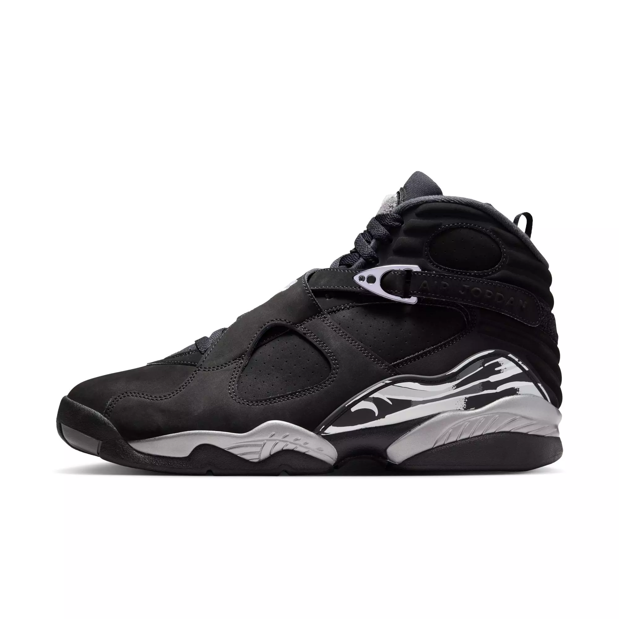 Jordan 8 Retro "Chrome" Men's Shoe - BLACK/WHITE/LT GRAPHITE