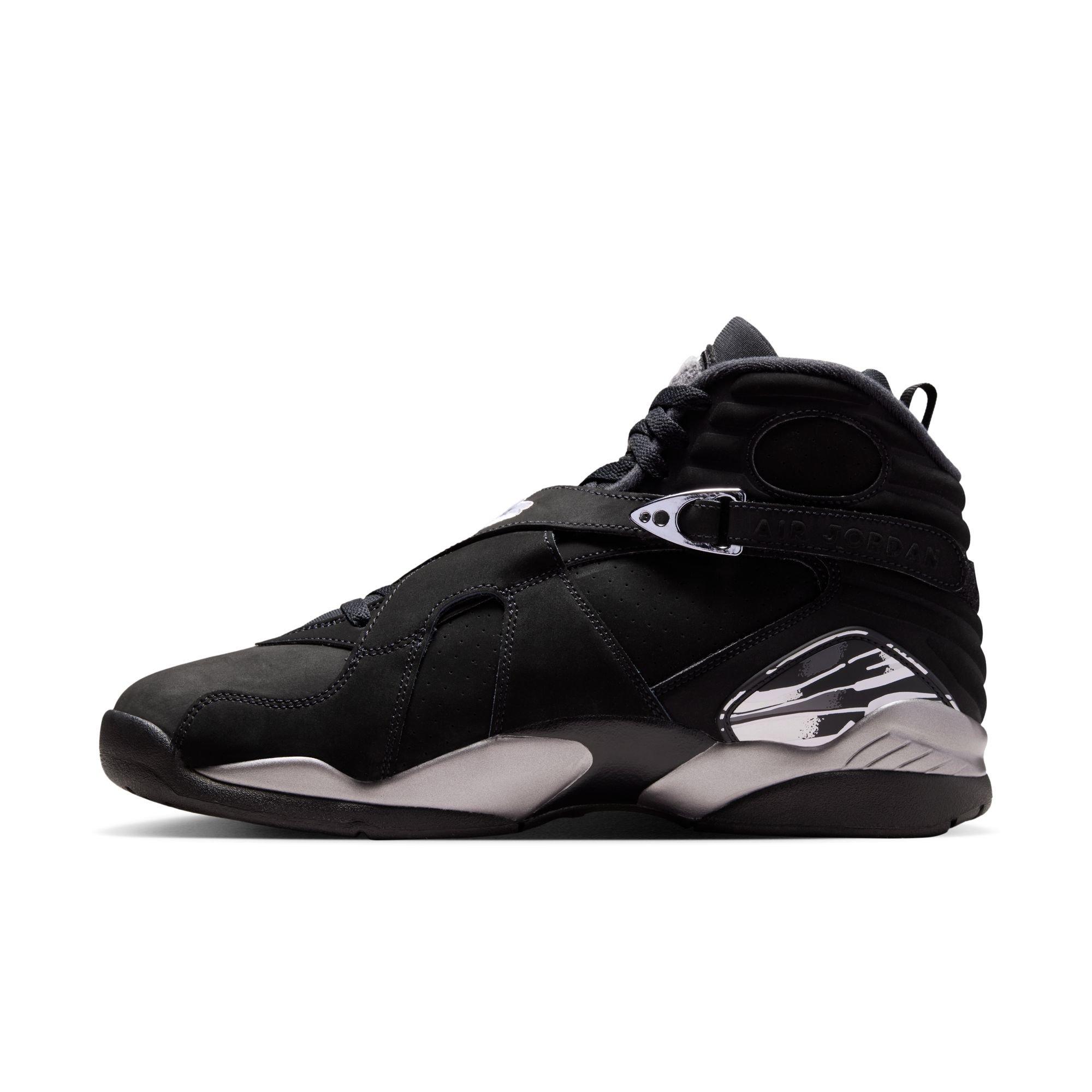 Jordan 8 Retro "Chrome" Men's Shoe - BLACK/WHITE/LT GRAPHITE