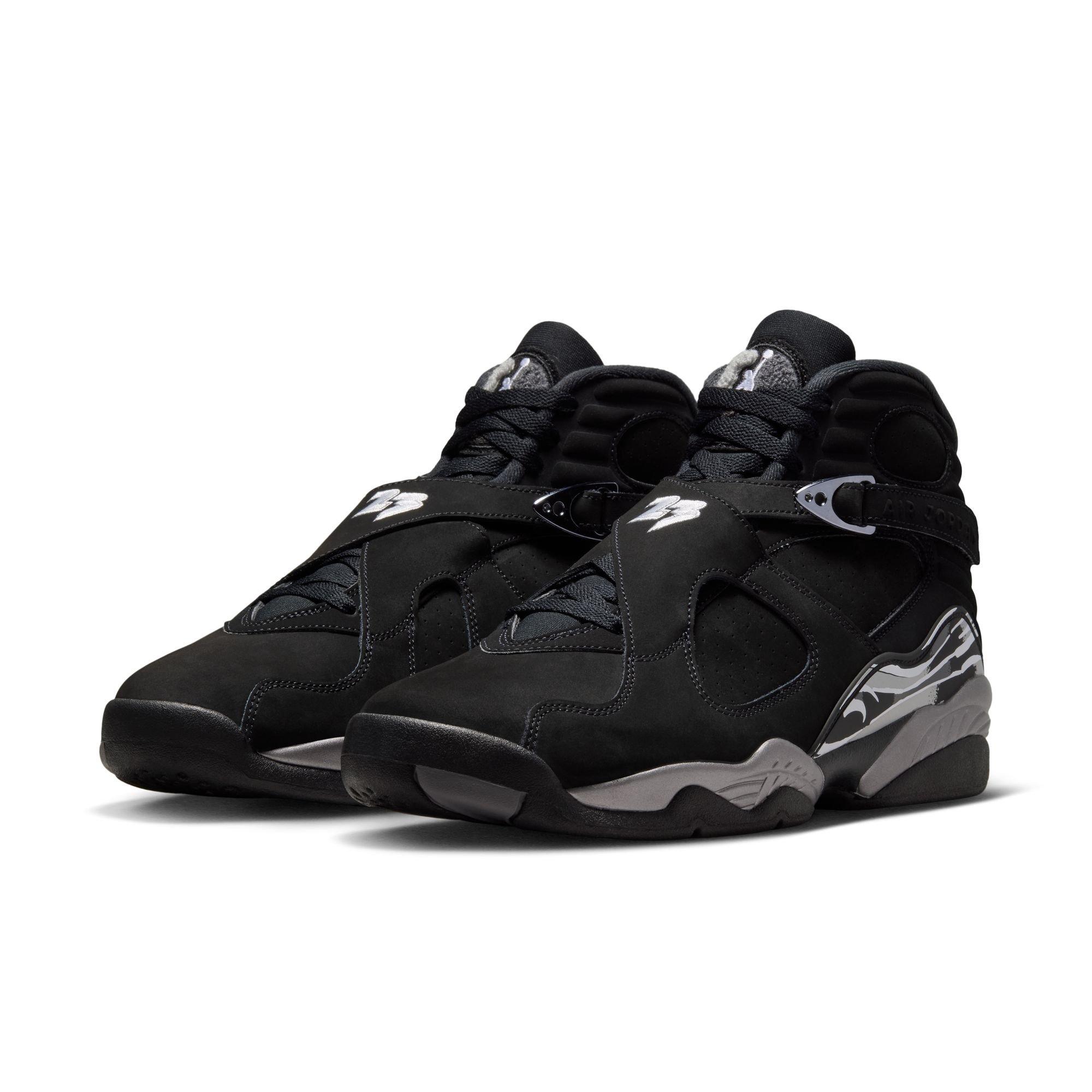 Jordan 8 Retro "Chrome" Men's Shoe - BLACK/WHITE/LT GRAPHITE