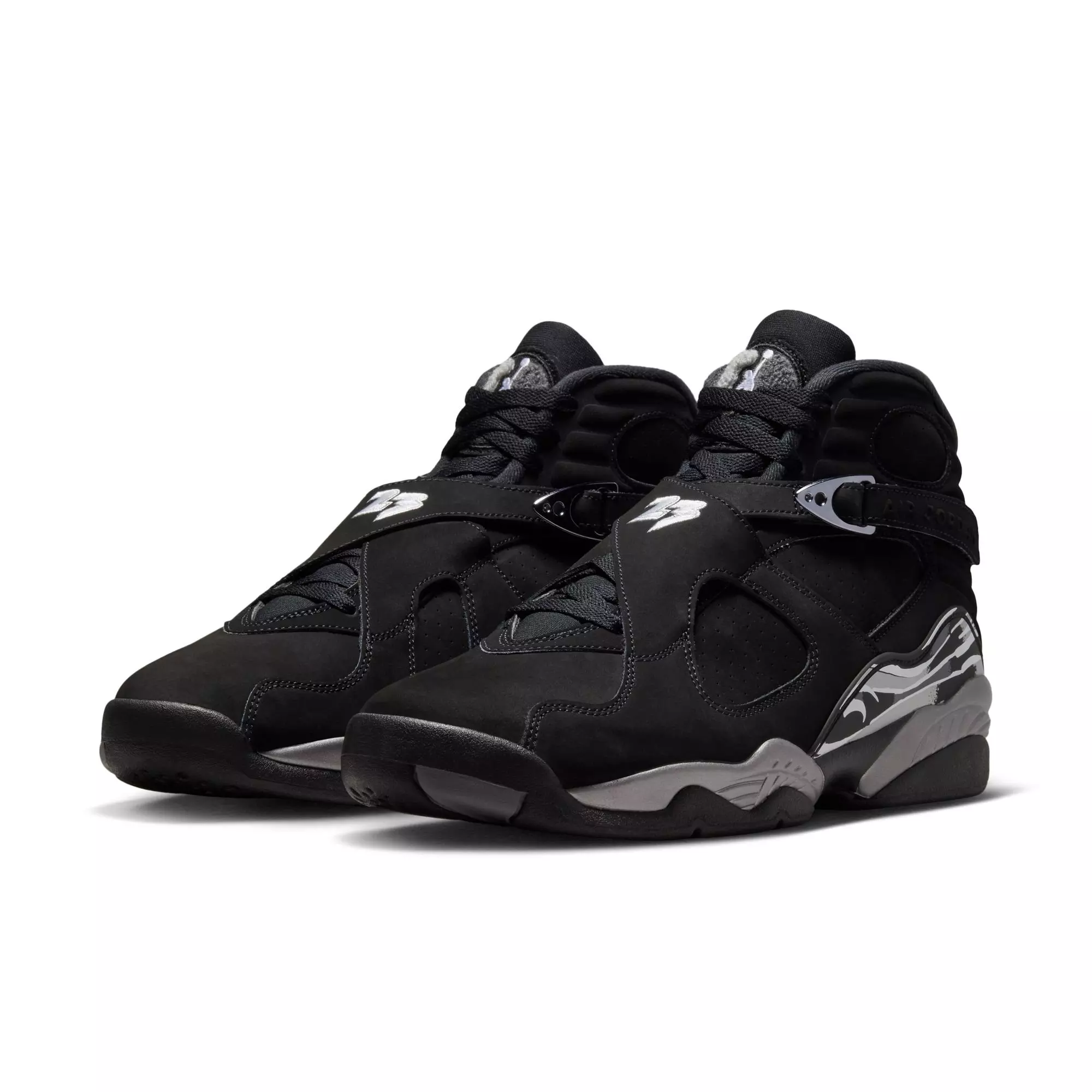 Jordan 8 Retro "Chrome" Men's Shoe - BLACK/WHITE/LT GRAPHITE