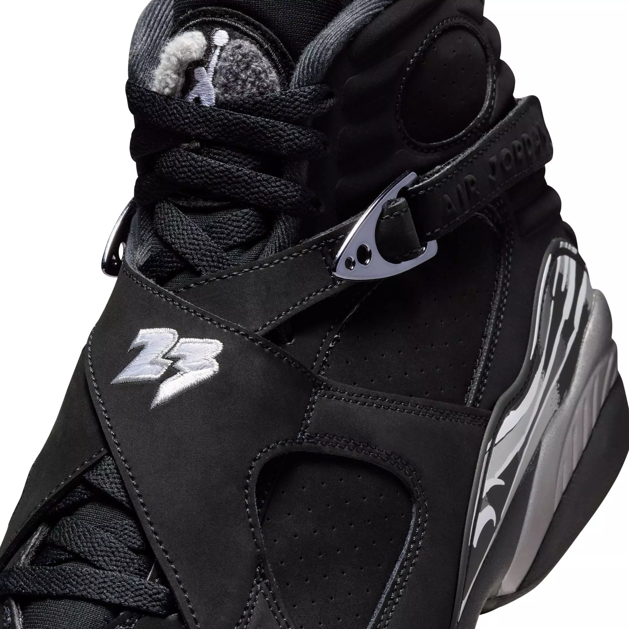 Jordan 8 Retro "Chrome" Men's Shoe - BLACK/WHITE/LT GRAPHITE