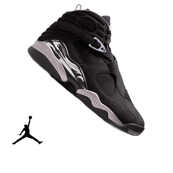 Jordan 8 Retro "Chrome" Men's Shoe - BLACK/WHITE/LT GRAPHITE