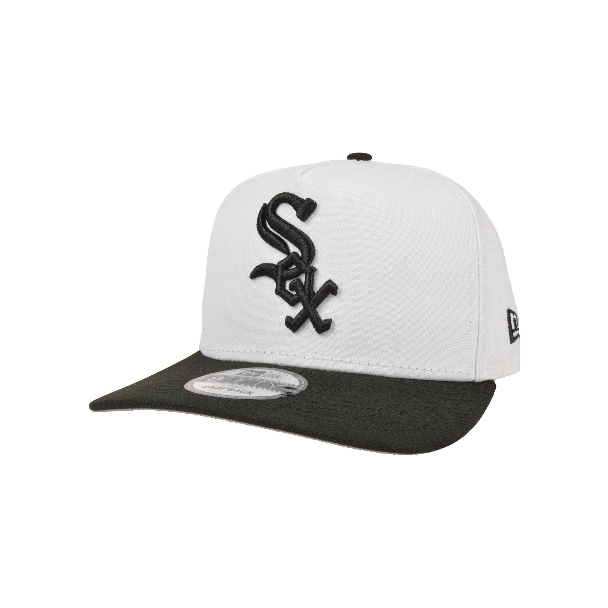 帽子 Black badge white faced cap New Era Chicago White Sox 9FIFTY A-Frame 2 Tone Snapback Hat-White