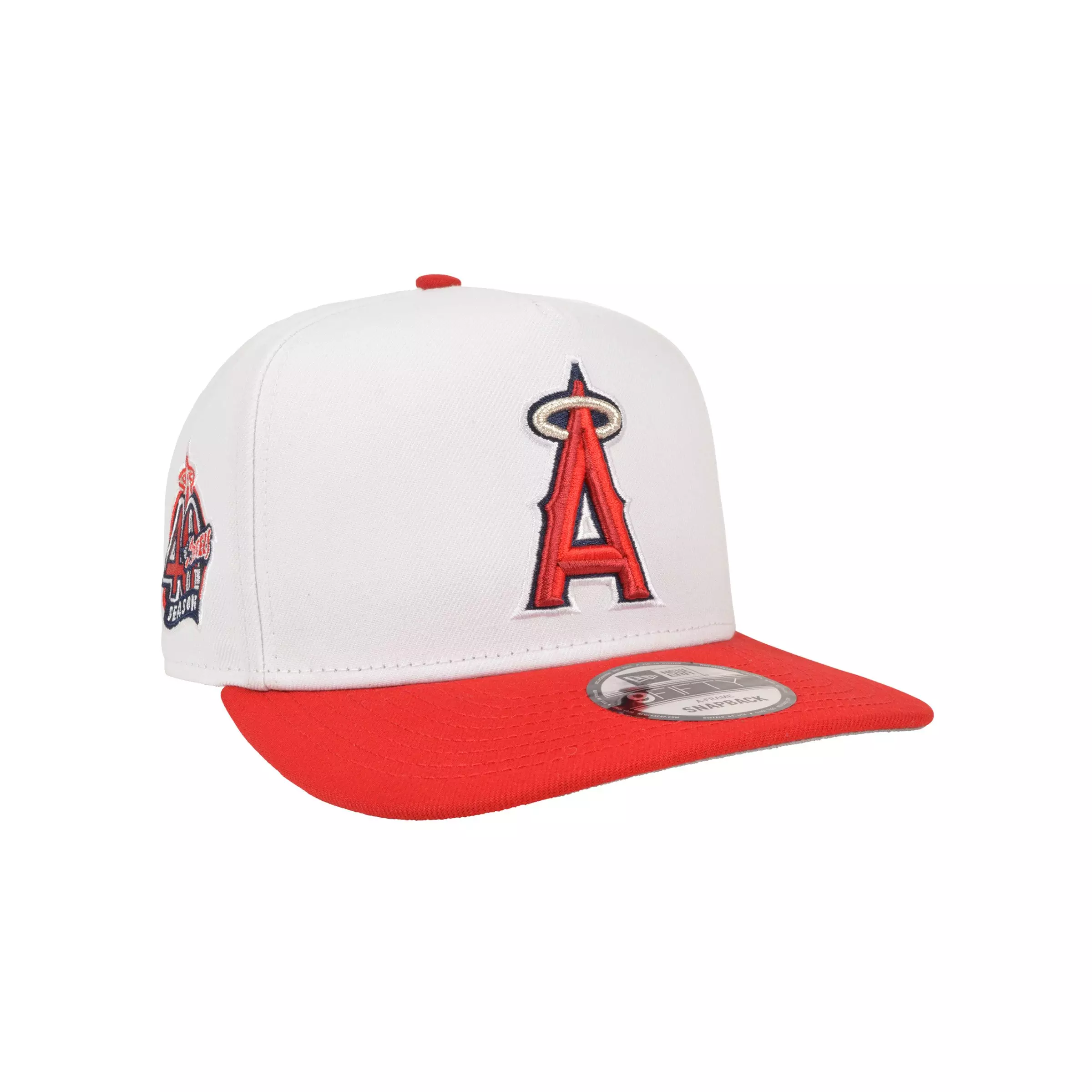 New Era Los Angeles Angels 9FIFTY A-Frame 2 Tone Snapback Hat-White/Red - WHITE/RED