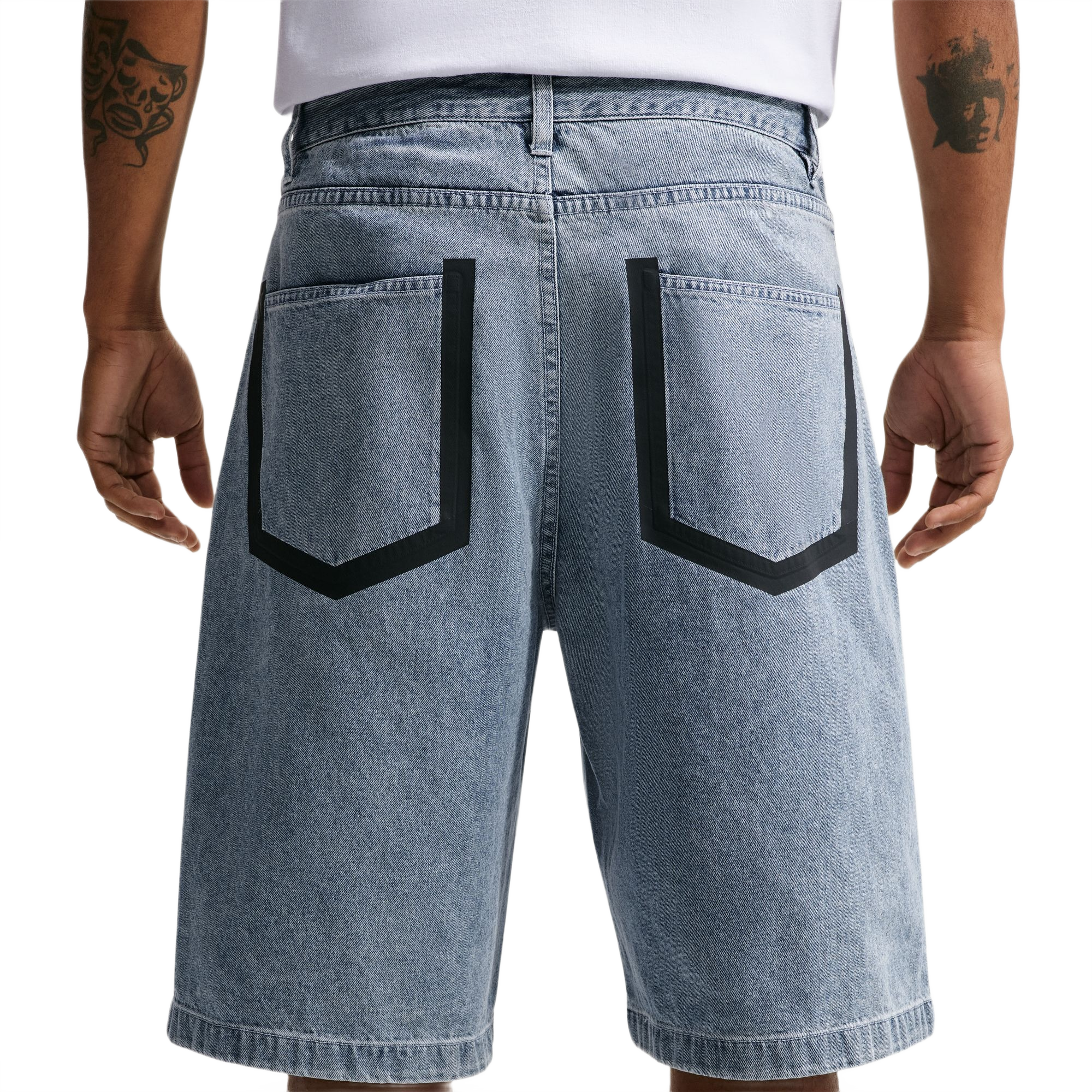 Nike Men's "Your Message Here" Indigo Denim Shorts - BLUE Thumbnail View 4
