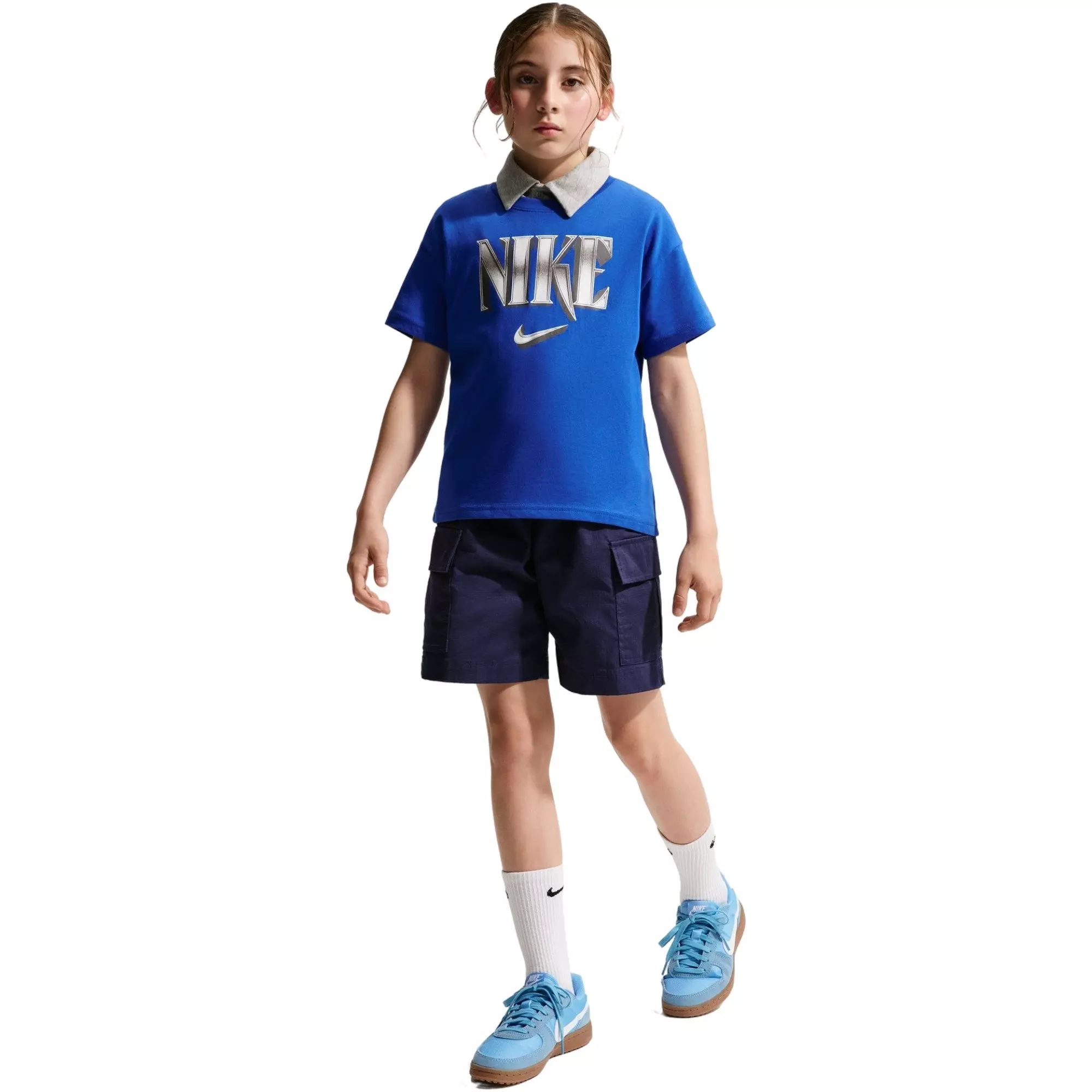 Nike Big Kids' Sportswear Logo Tee - Game Royal - BLUE
