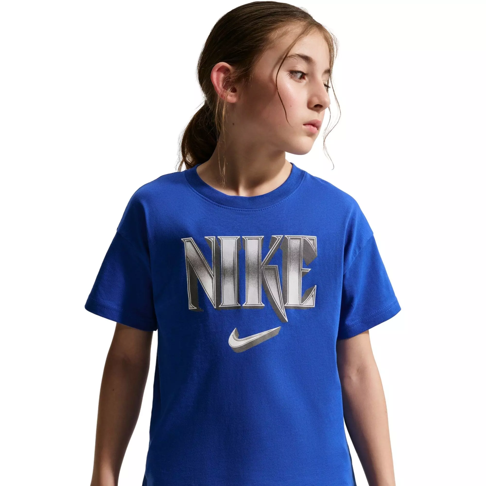 Nike Big Kids' Sportswear Logo Tee - Game Royal - BLUE