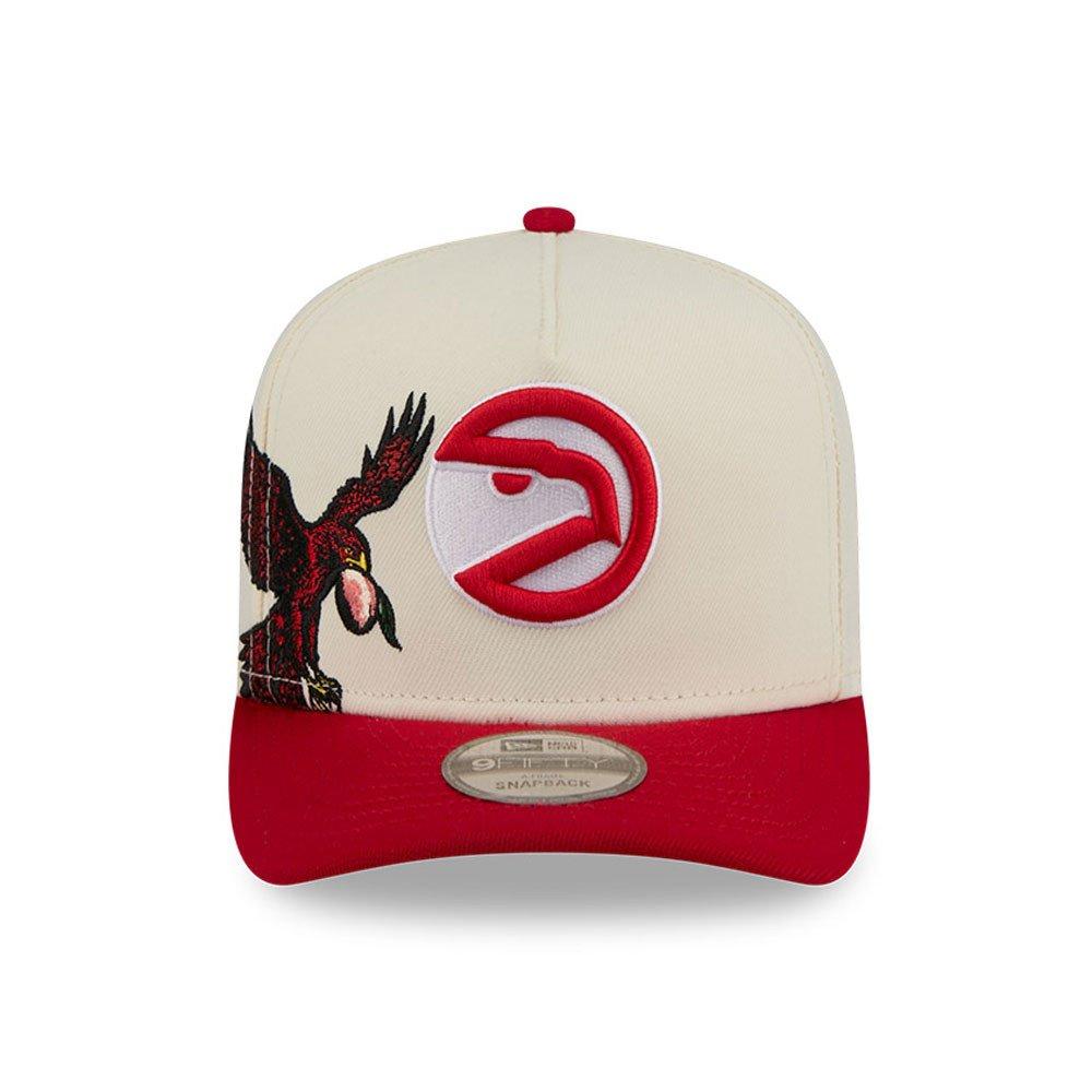 New Era Atlanta Hawks 9FIFTY A-Frame Hardwood Classic Cream/Red Snapback Hat