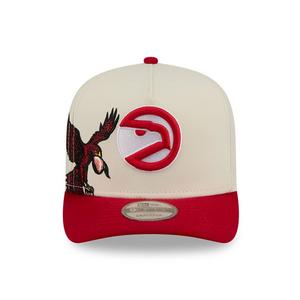 New Era Atlanta Hawks 9FIFTY A-Frame Hardwood Classic Snapback Hat-Cream/Red