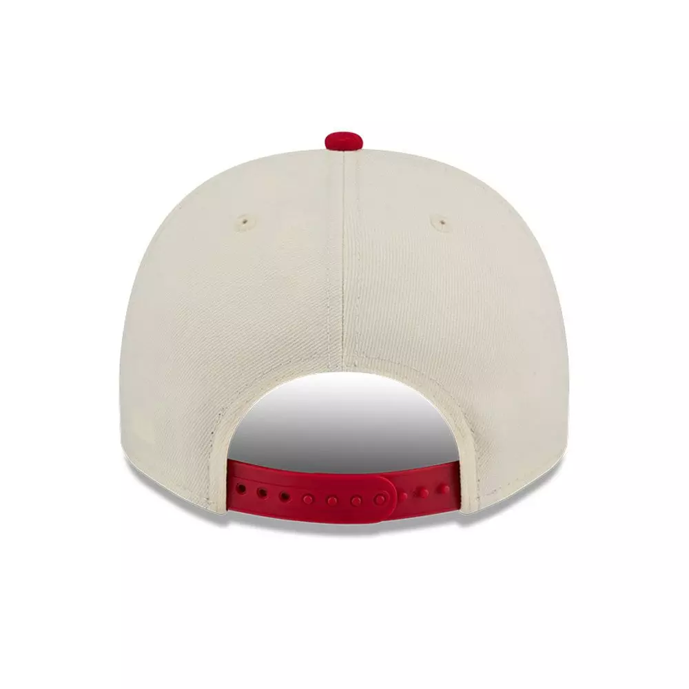 New Era Atlanta Hawks 9FIFTY A-Frame Hardwood Classic Snapback Hat - Cream/Red - CREAM