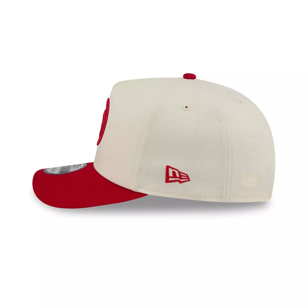 New Era Atlanta Hawks 9FIFTY A-Frame Hardwood Classic Snapback Hat - Cream/Red - CREAM