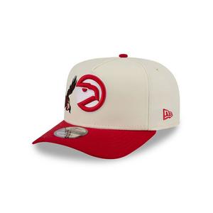 New Era Atlanta Hawks 9FIFTY A-Frame Hardwood Classic Snapback Hat-Cream/Red