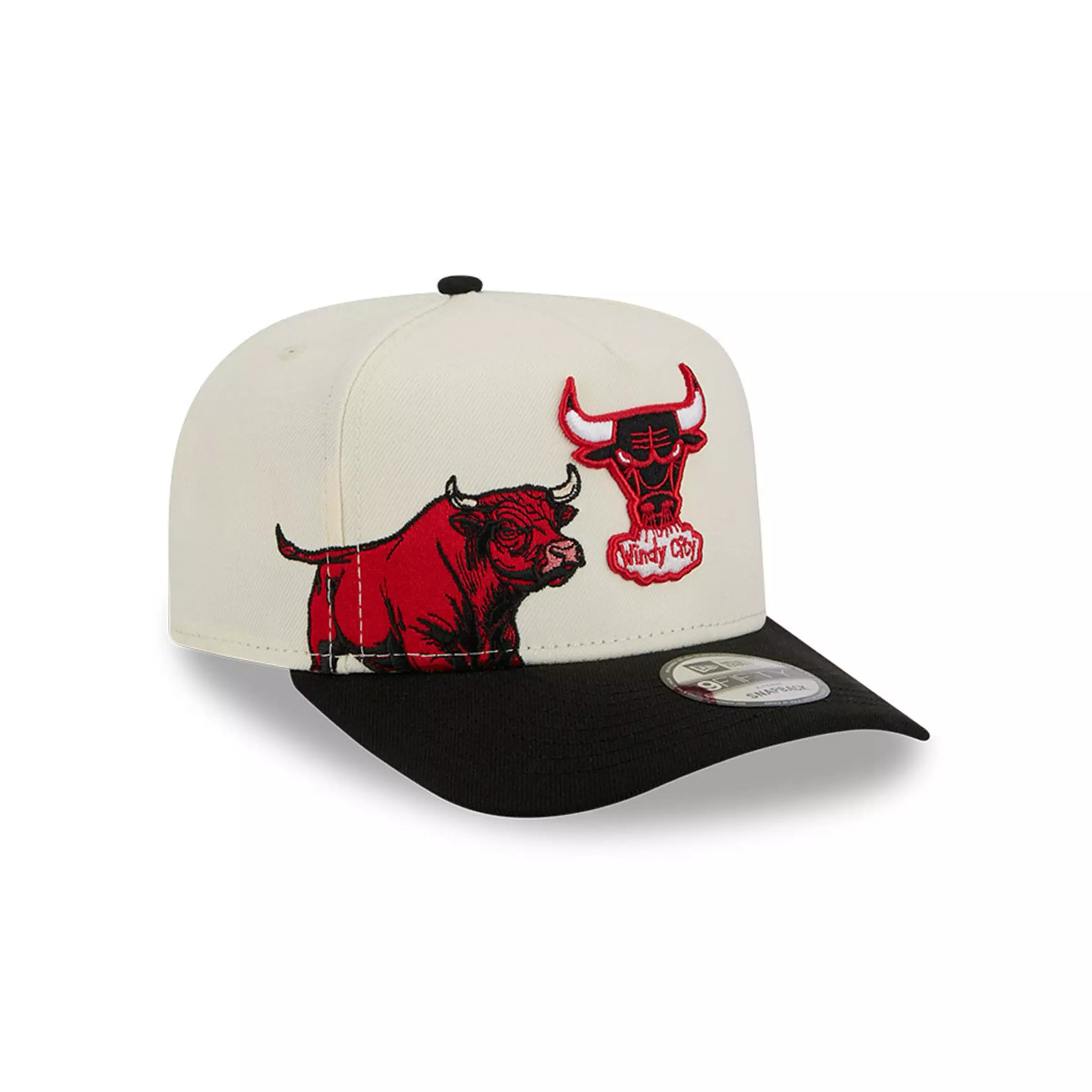 New Era Chicago Bulls 9FIFTY A-Frame Hardwood Classic Snapback Hat - Cream/Black - CREAM