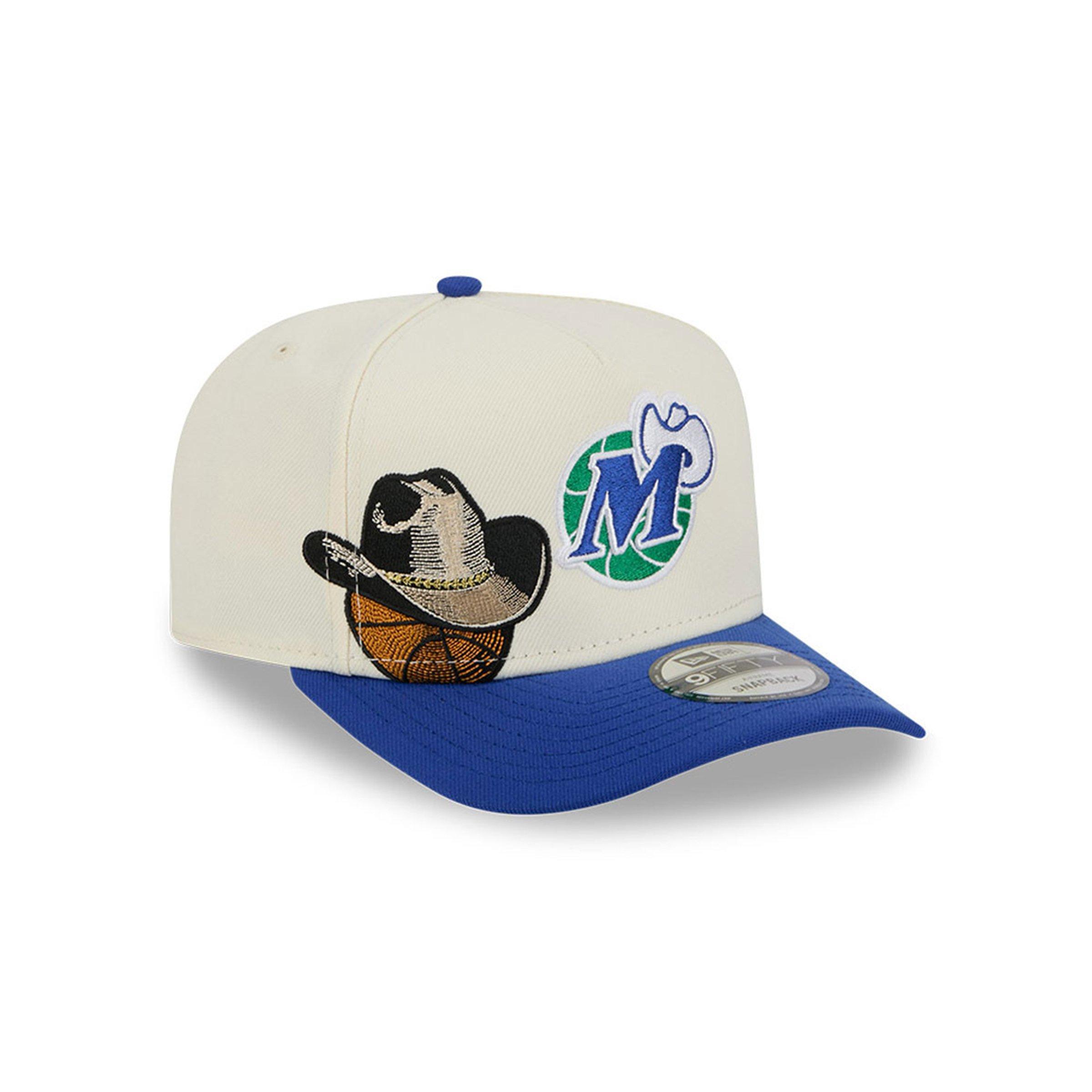 New Era Dallas Mavericks 9FIFTY A-Frame Hardwood Classic Snapback Hat - Cream/Royal - CREAM Thumbnail View 2