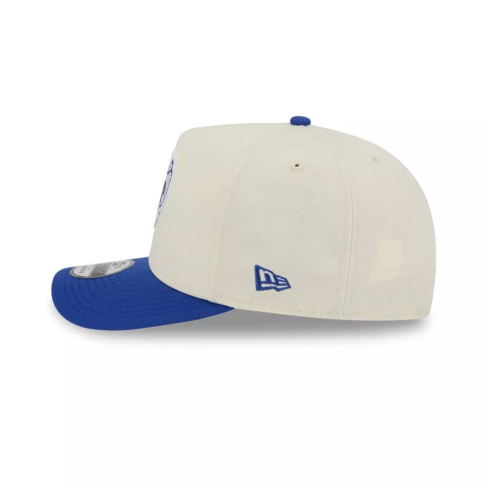 New Era Dallas Mavericks 9FIFTY A-Frame Hardwood Classic Snapback Hat - Cream/Royal - CREAM