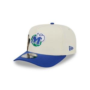New Era Dallas Mavericks 9FIFTY A-Frame Hardwood Classic Snapback Hat-Cream/Royal
