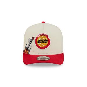 New Era Houston Rockets 9FIFTY A-Frame Hardwood Classic Snapback Hat-Cream/Red