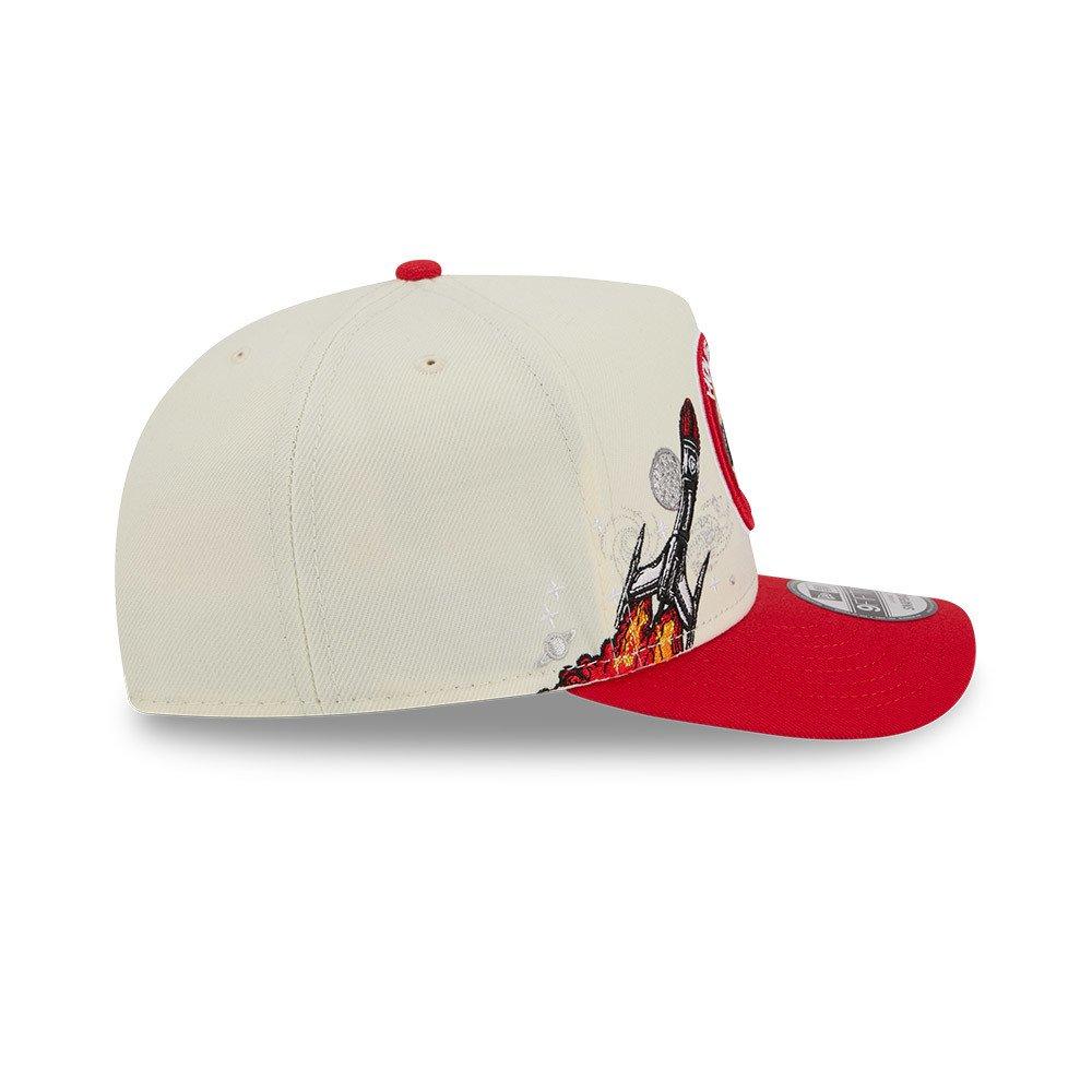 New Era Houston Rockets 9FIFTY A-Frame Hardwood Classic Snapback Hat - Cream/Red - CREAM Thumbnail View 5