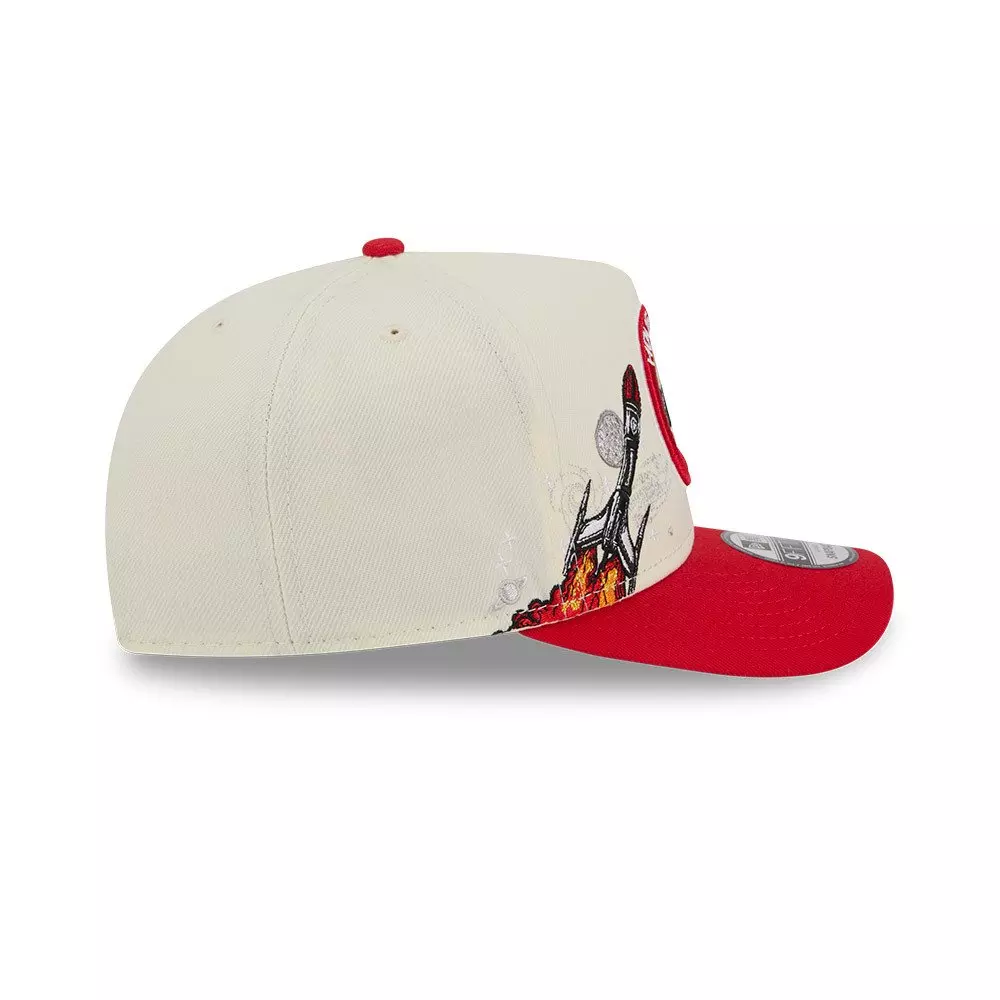 New Era Houston Rockets 9FIFTY A-Frame Hardwood Classic Snapback Hat - Cream/Red - CREAM