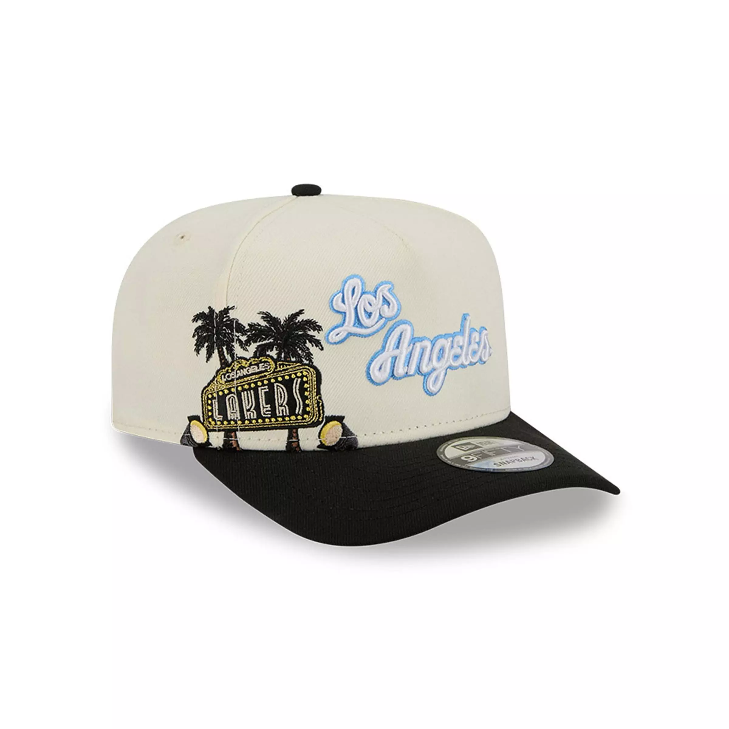 New Era Los Angeles Lakers 9FIFTY A-Frame Hardwood Classic Snapback Hat - Cream/Black - CREAM