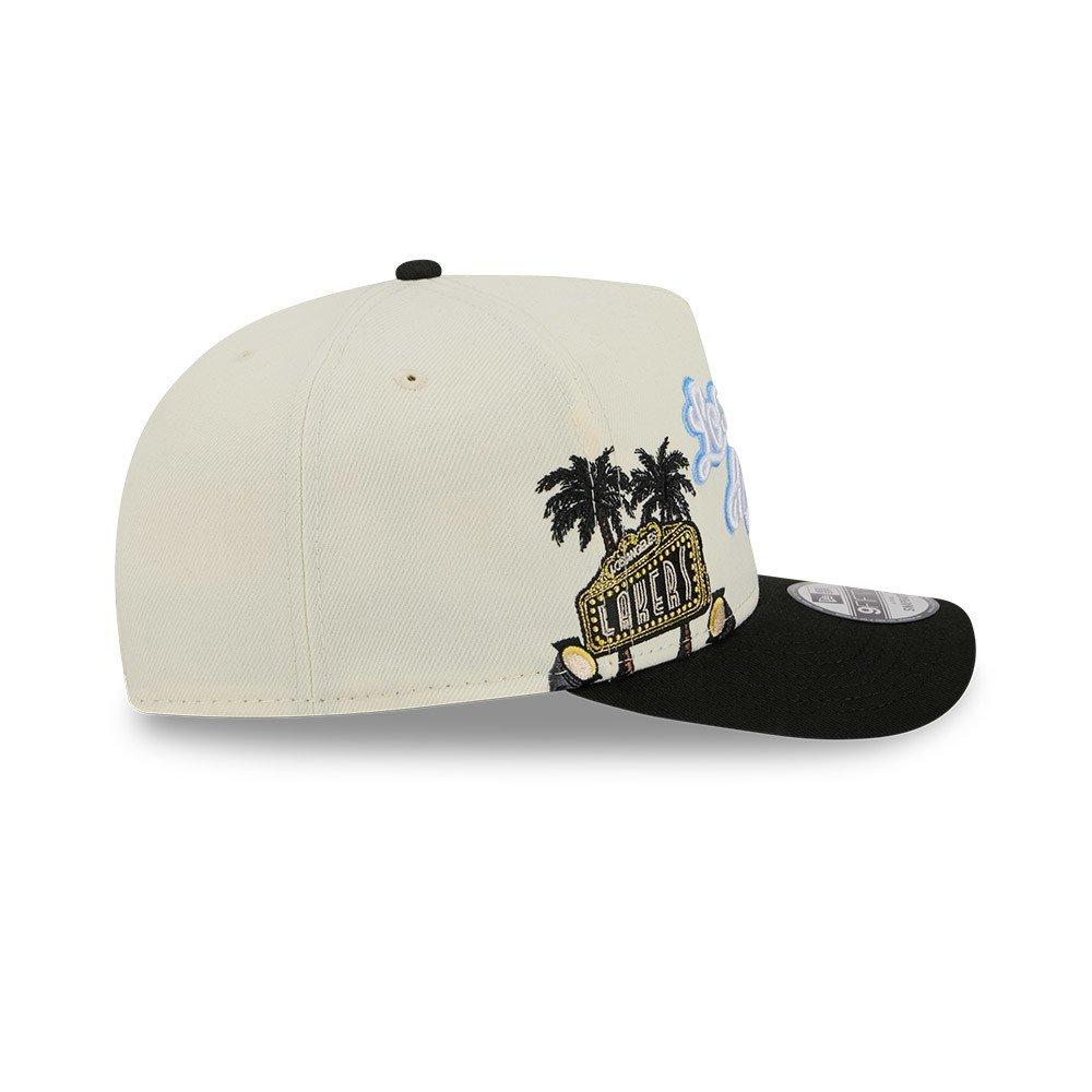 New Era Los Angeles Lakers 9FIFTY A-Frame Hardwood Classic Snapback Hat - Cream/Black - CREAM Thumbnail View 6