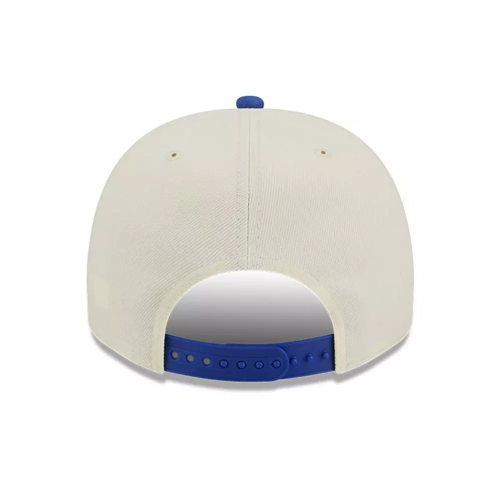 New Era Philadelphia 78ers 9FIFTY A-Frame Hardwood Classic Snapback Hat - Cream/Royal - CREAM